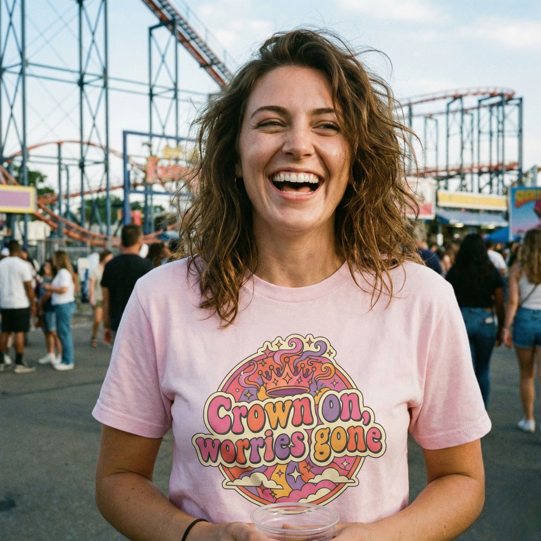 Crown On. Worries Gone. Tee