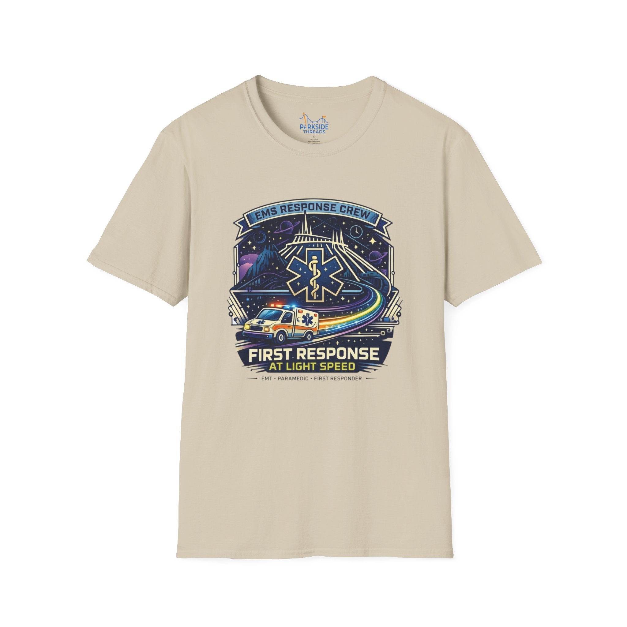 First Response At Light Speed EMS First Responder Sci-Fi Theme Park T-Shirt
