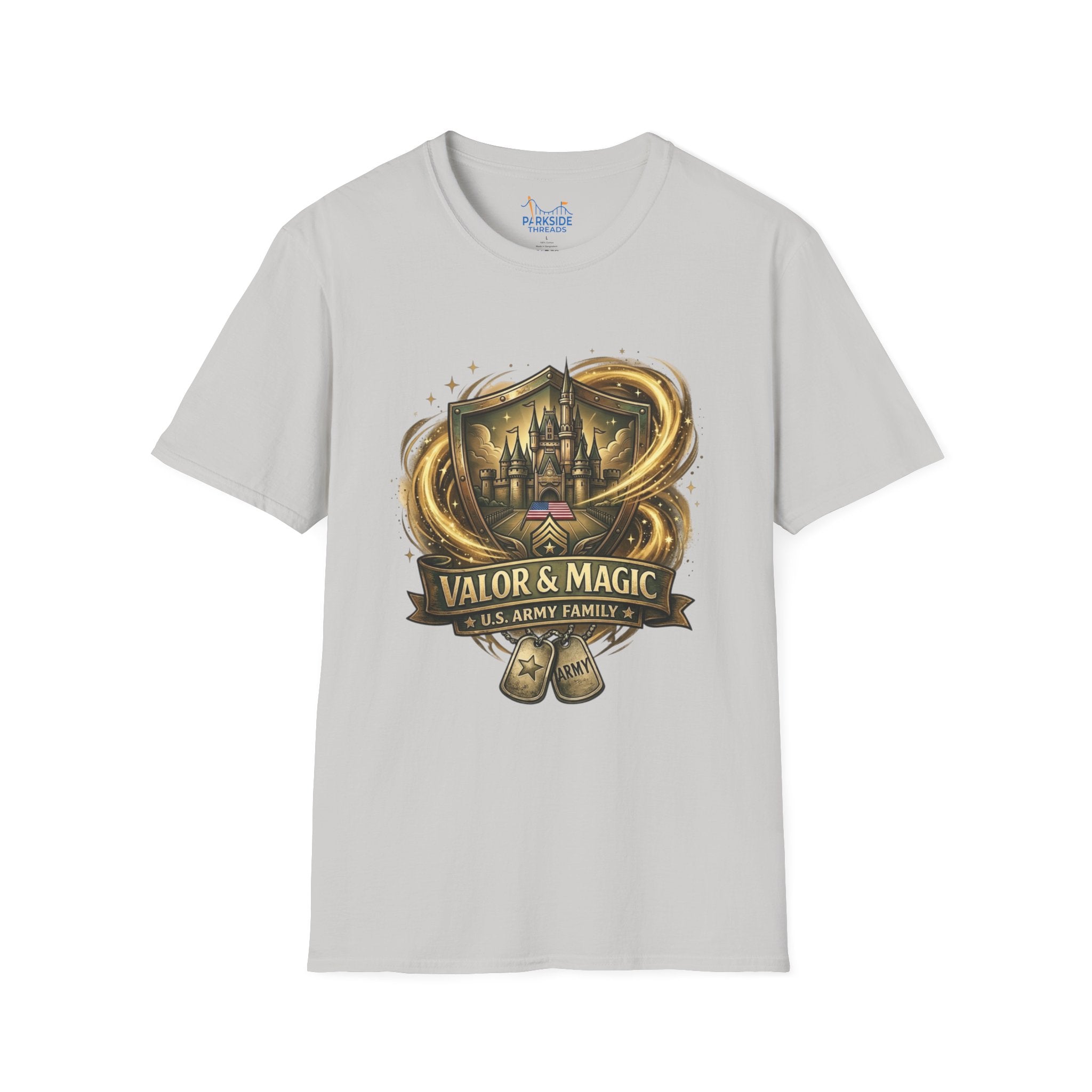 Valor & Magic Army Family Theme Park Shirt, U.S. Military Vacation Tee, Patriotic Park Gift