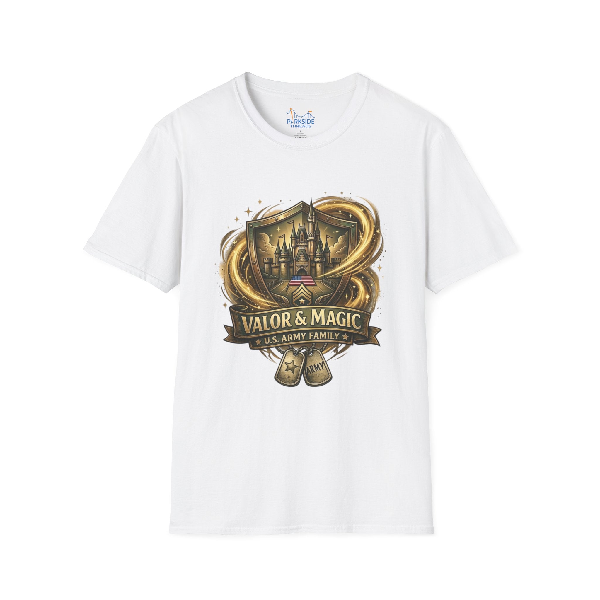 Valor & Magic Army Family Theme Park Shirt, U.S. Military Vacation Tee, Patriotic Park Gift