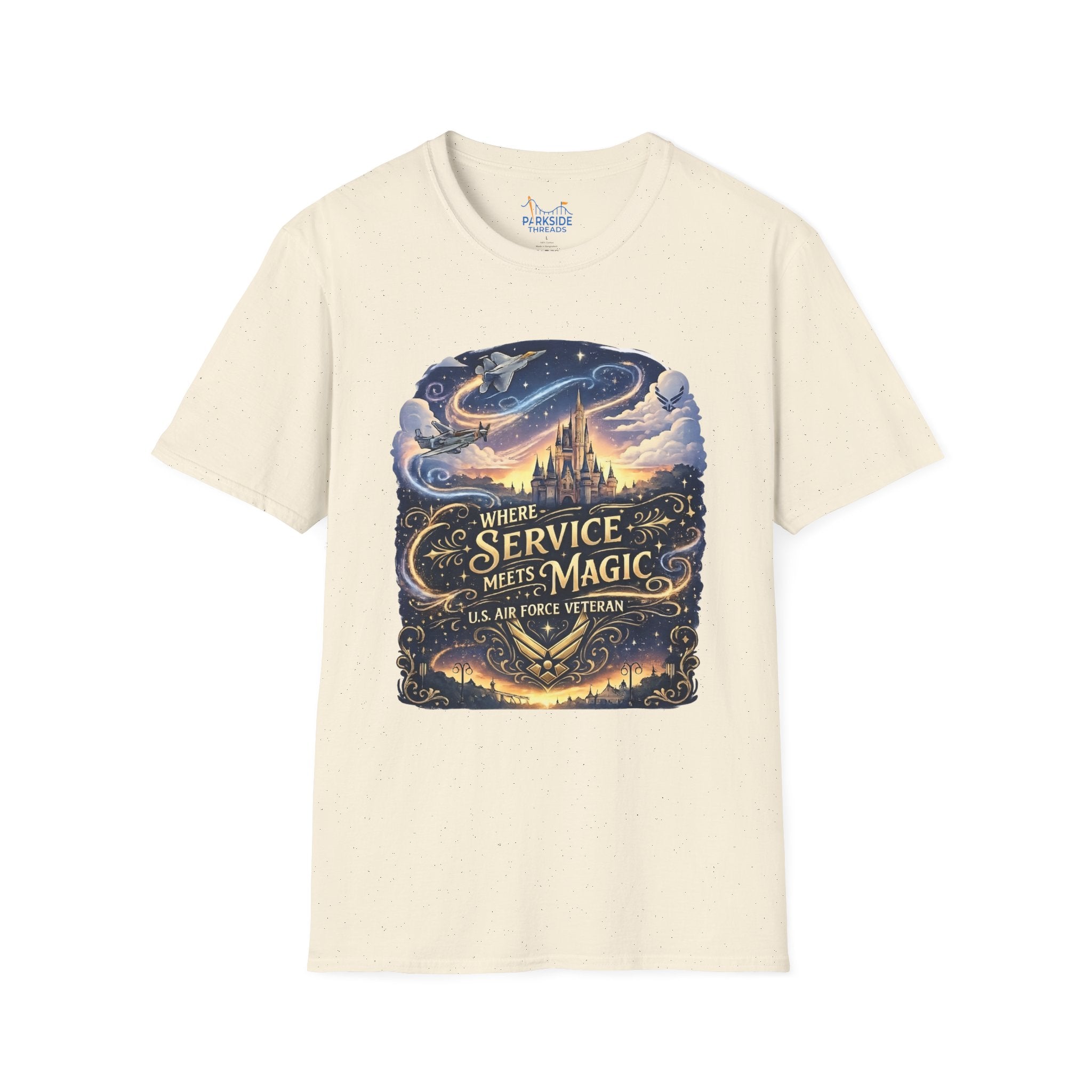 Where Service Meets Magic Air Force Veteran Theme Park T-Shirt