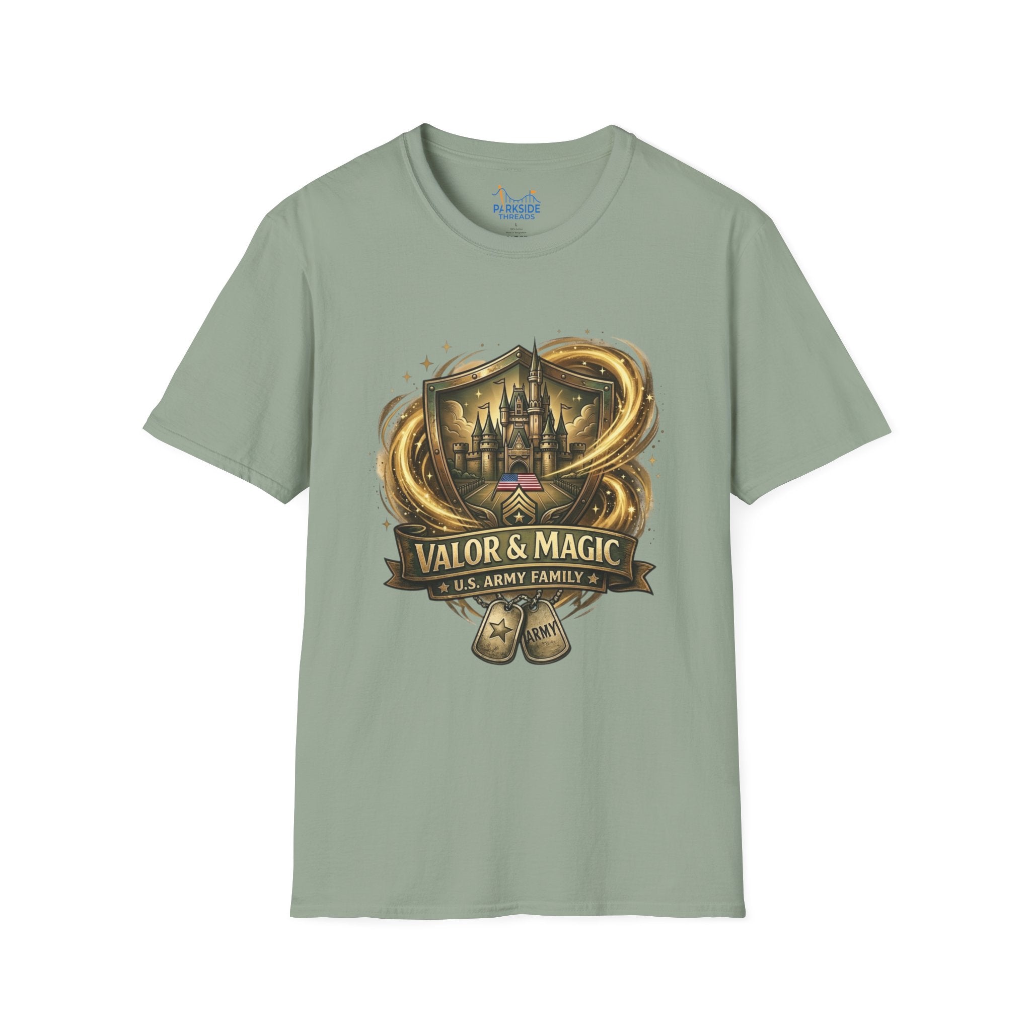 Valor & Magic Army Family Theme Park Shirt, U.S. Military Vacation Tee, Patriotic Park Gift