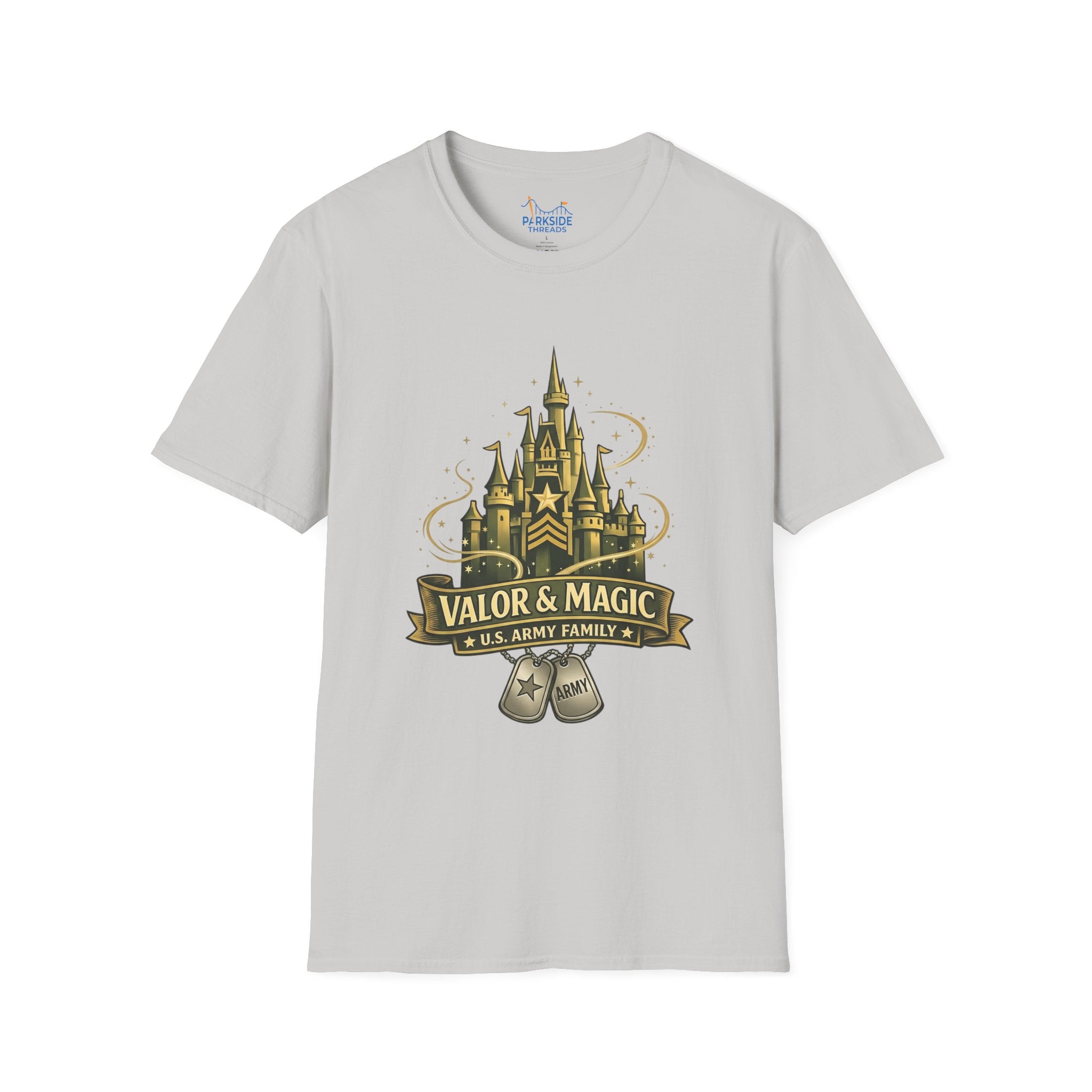 Valor & Magic Army Family Theme Park Shirt, U.S. Military Vacation Tee, Patriotic Gift