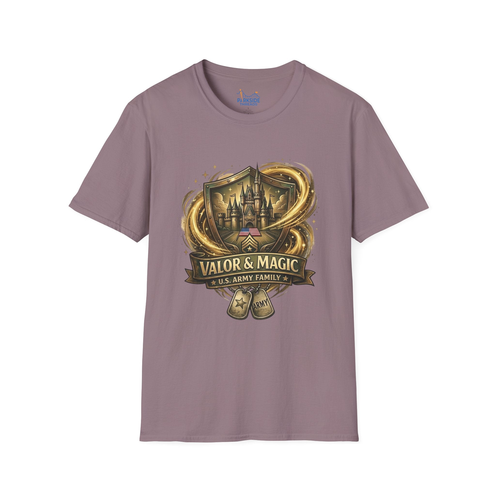 Valor & Magic Army Family Theme Park Shirt, U.S. Military Vacation Tee, Patriotic Park Gift