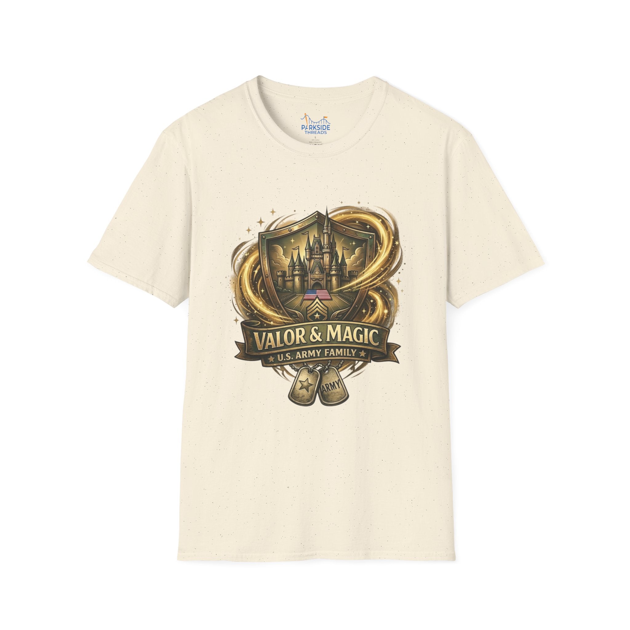 Valor & Magic Army Family Theme Park Shirt, U.S. Military Vacation Tee, Patriotic Park Gift