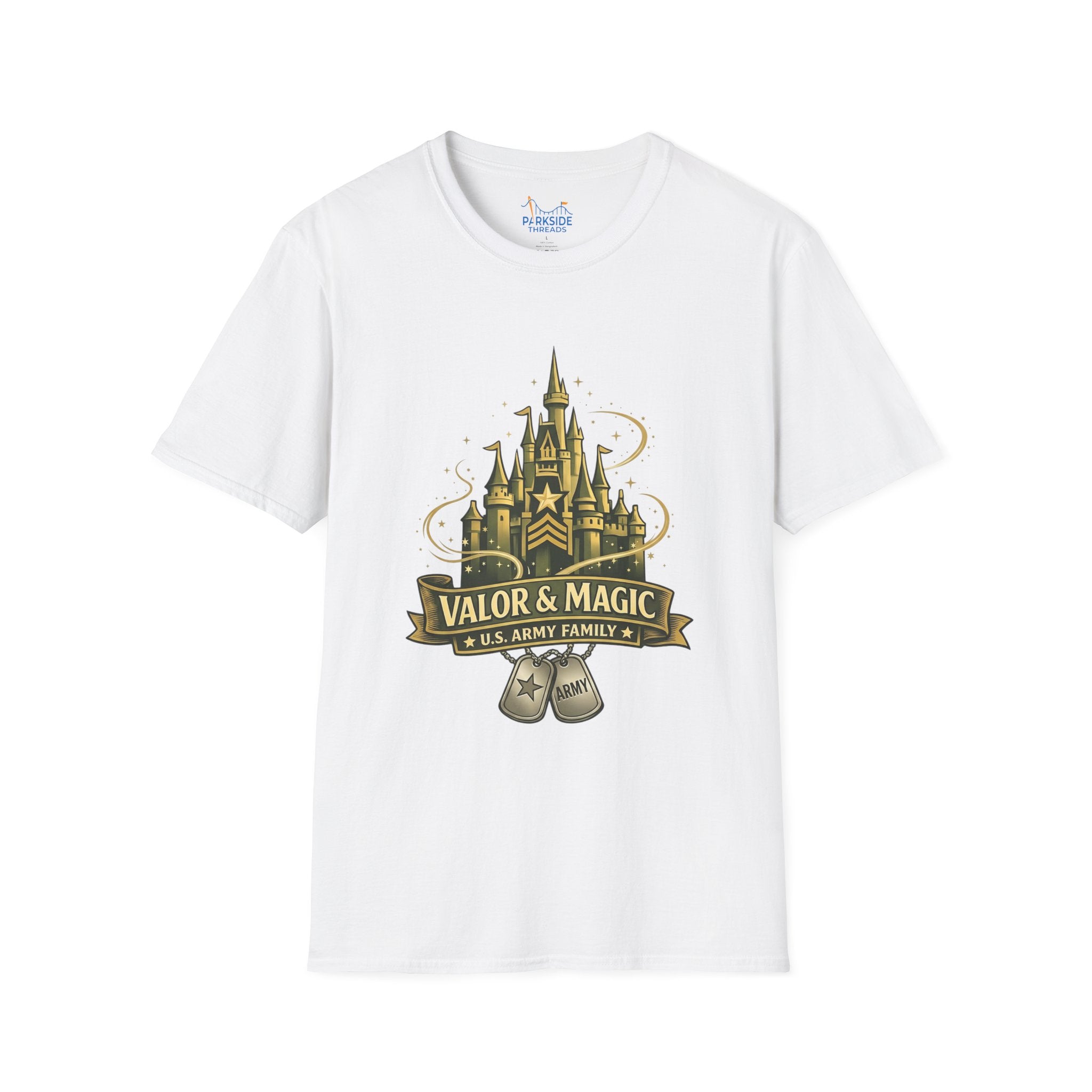 Valor & Magic Army Family Theme Park Shirt, U.S. Military Vacation Tee, Patriotic Gift