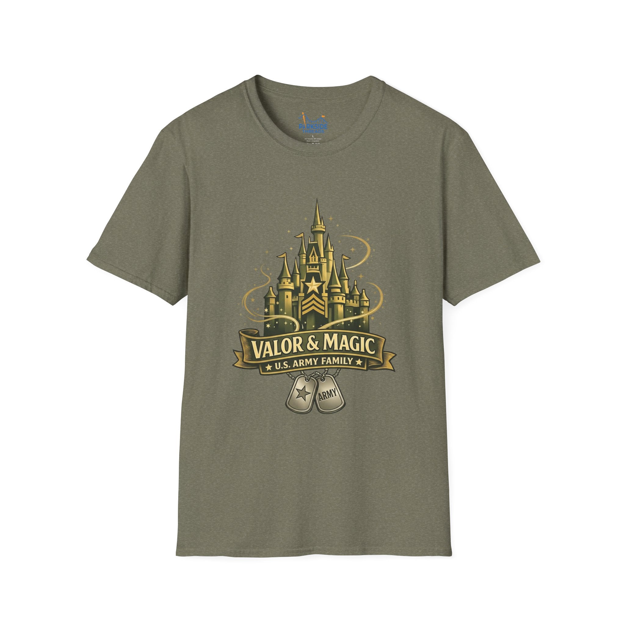 Valor & Magic Army Family Theme Park Shirt, U.S. Military Vacation Tee, Patriotic Gift