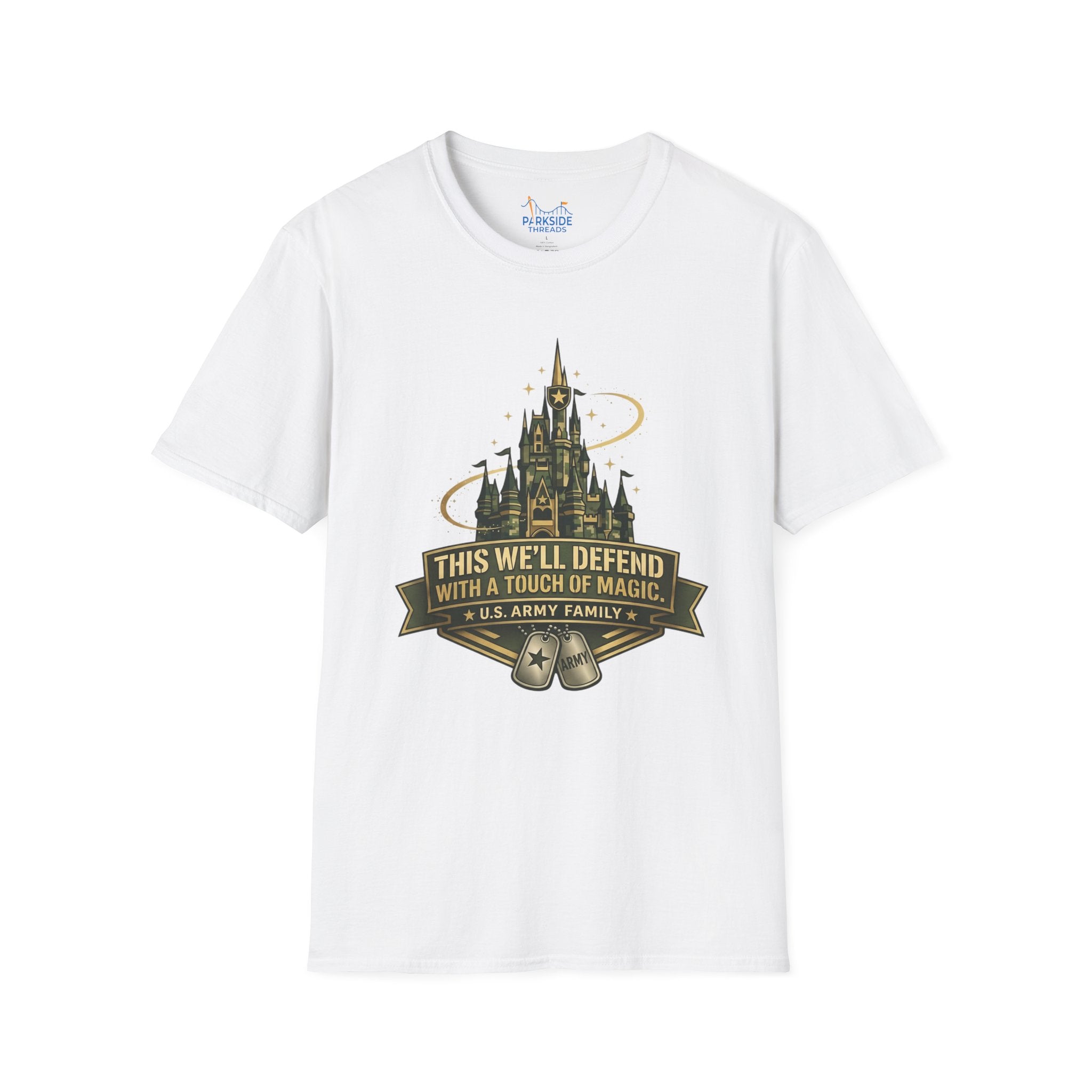 This We’ll Defend With a Touch of Magic Army Family Theme Park Shirt, Military Vacation Tee
