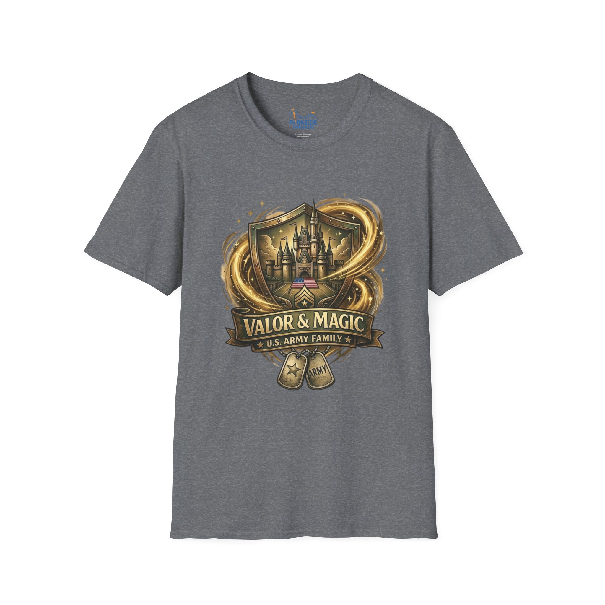 Valor & Magic Army Family Theme Park Shirt, U.S. Military Vacation Tee, Patriotic Park Gift