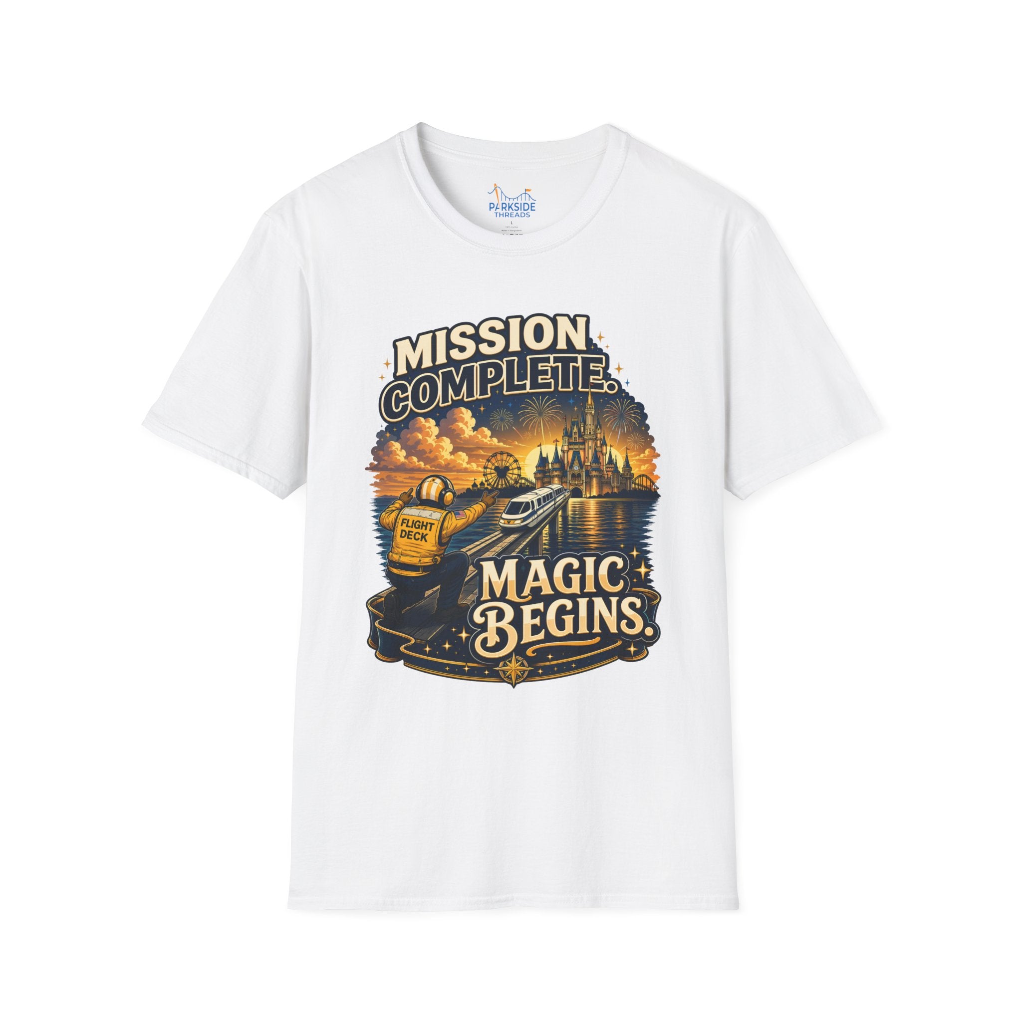 Mission Complete Navy Theme Park Shirt