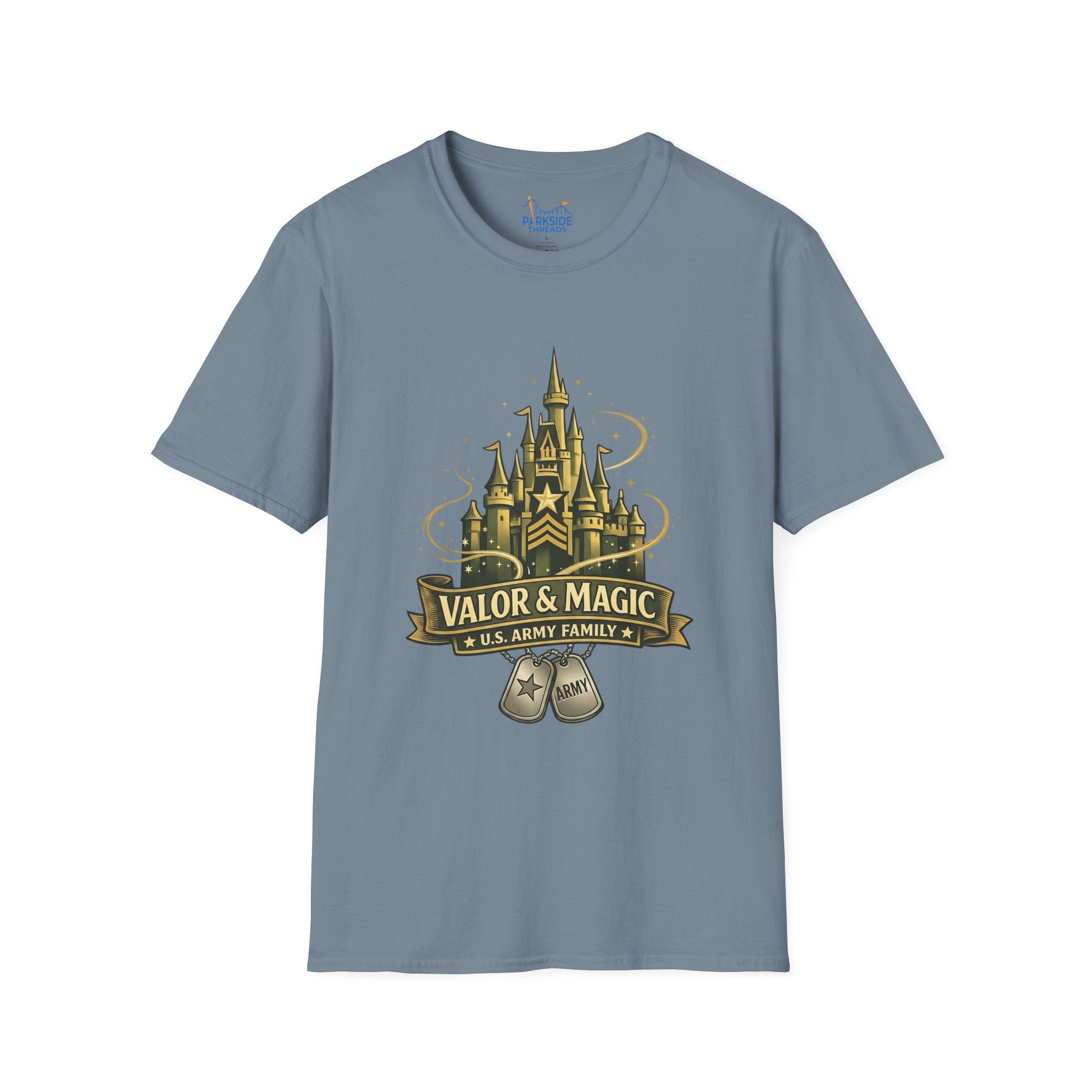 Valor & Magic Army Family Theme Park Shirt, U.S. Military Vacation Tee, Patriotic Gift