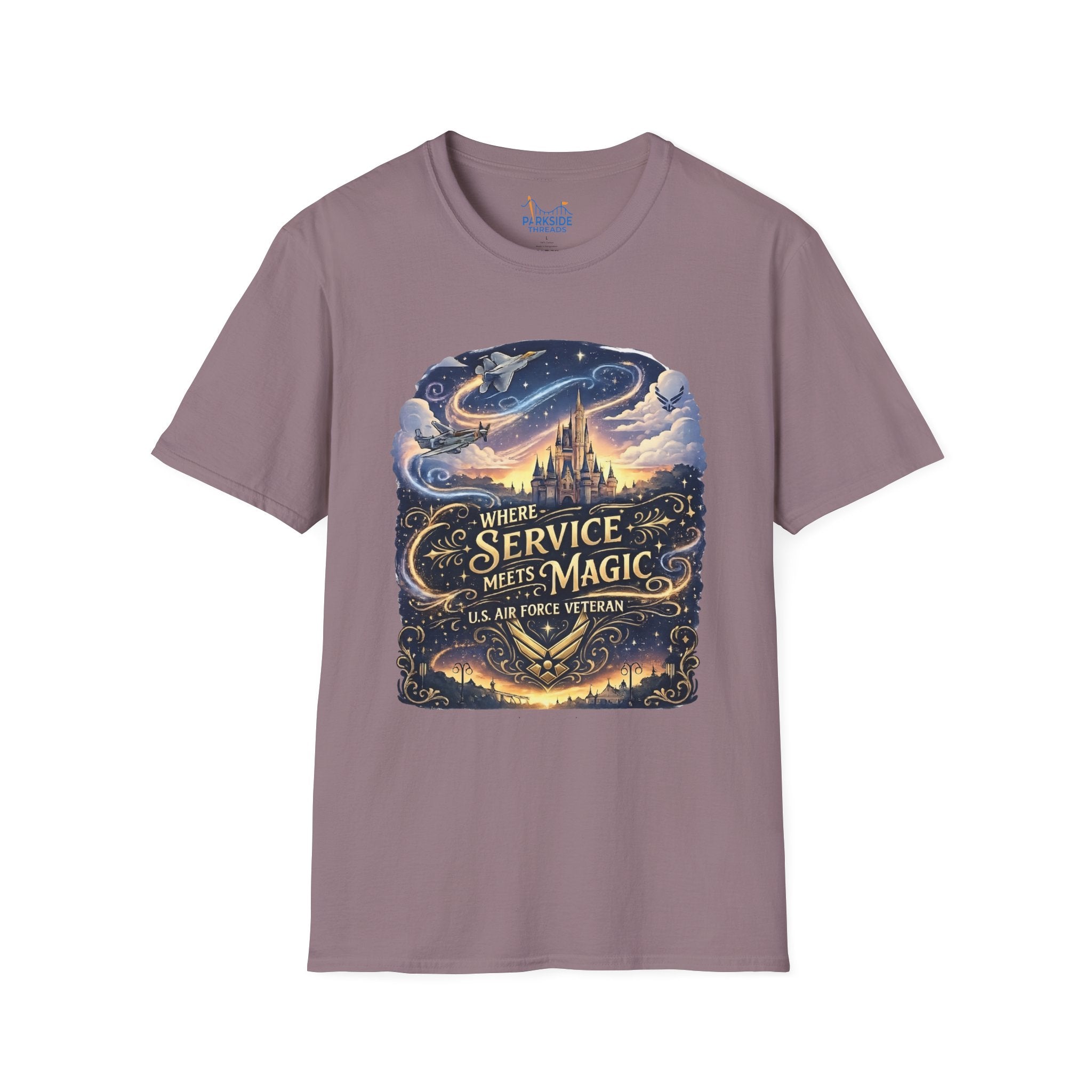 Where Service Meets Magic Air Force Veteran Theme Park T-Shirt