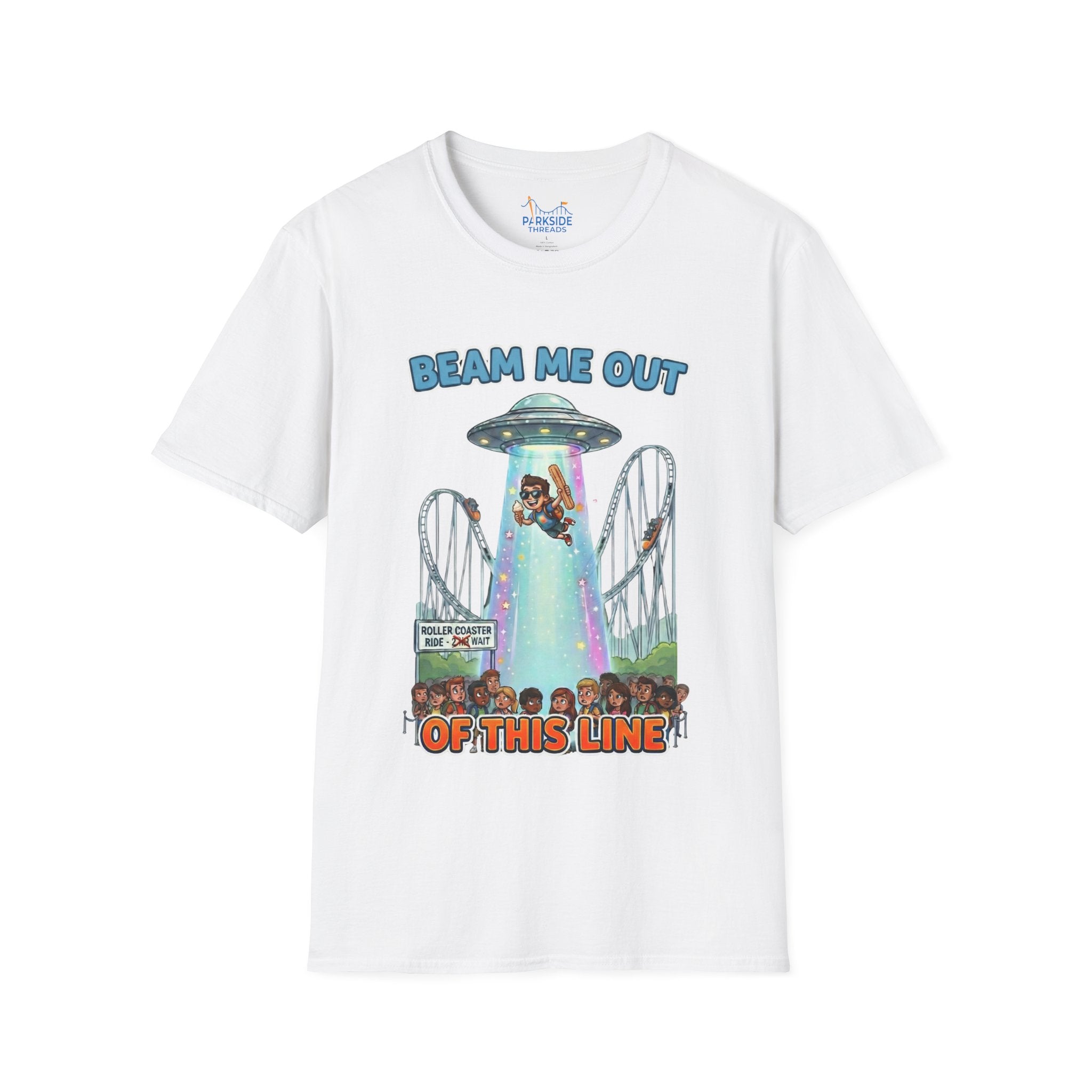 Beam Me Out of This Line | The Ultimate Long Ride Wait Survival Tee