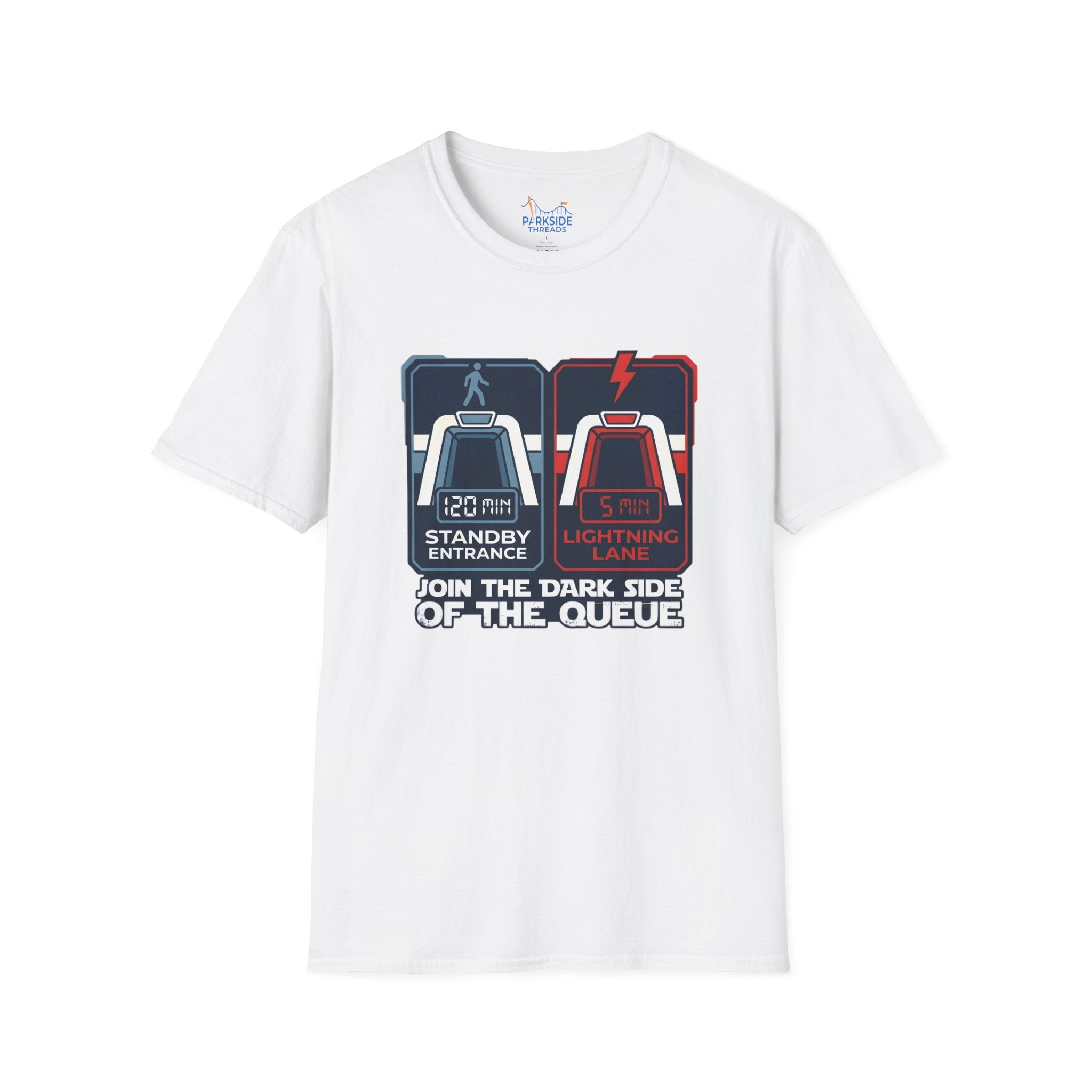 Join The Dark Side Of The Queue Park Dad Shirt – Star Wars Inspired Theme Park Tee