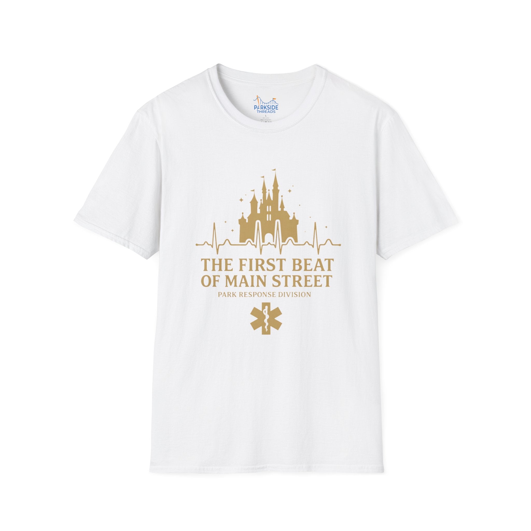 The First Beat of Main Street EMS First Responder Theme Park T-Shirt
