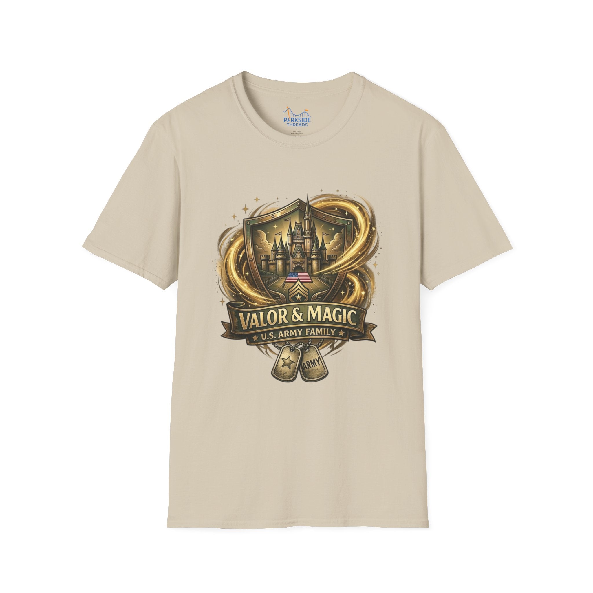 Valor & Magic Army Family Theme Park Shirt, U.S. Military Vacation Tee, Patriotic Park Gift