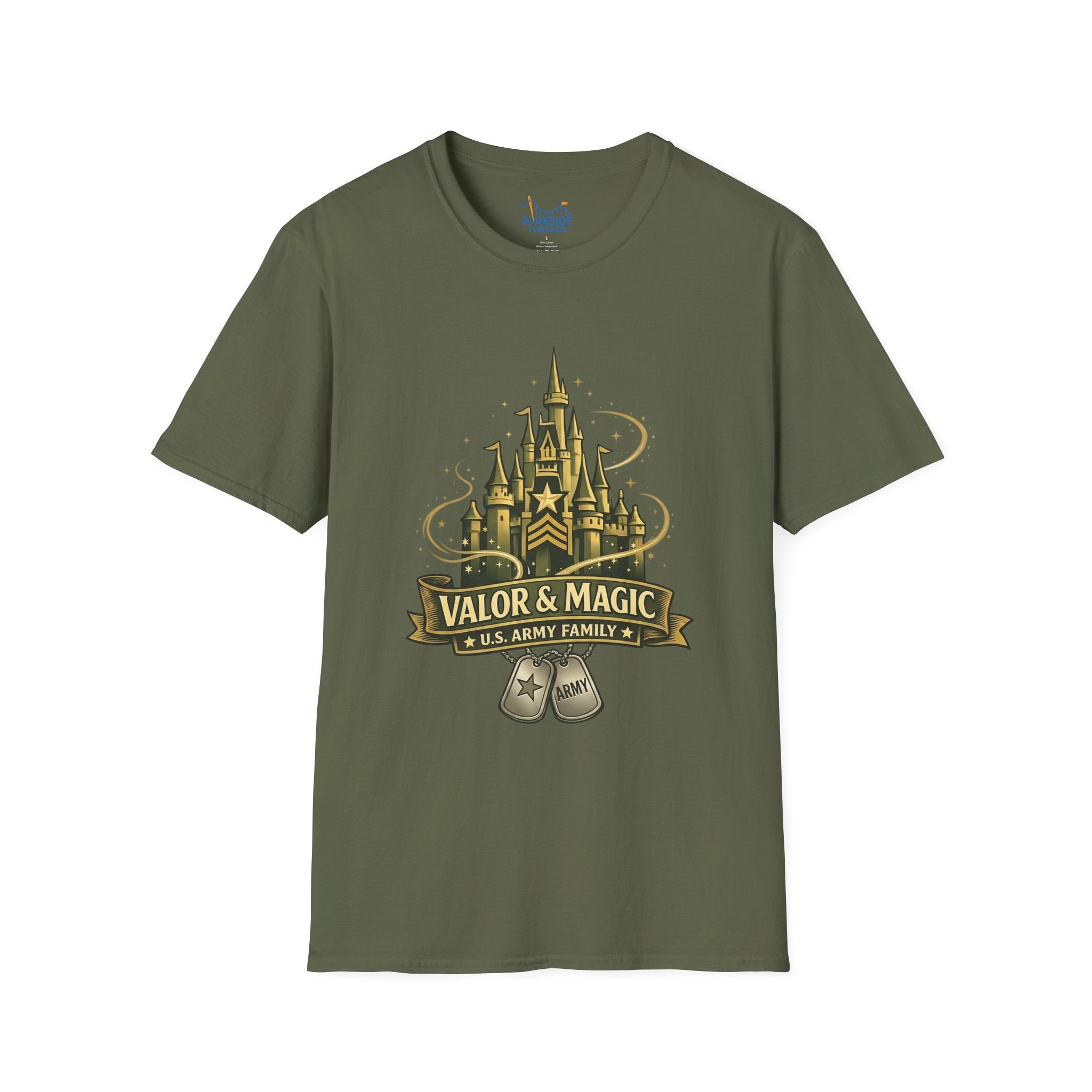 Valor & Magic Army Family Theme Park Shirt, U.S. Military Vacation Tee, Patriotic Gift