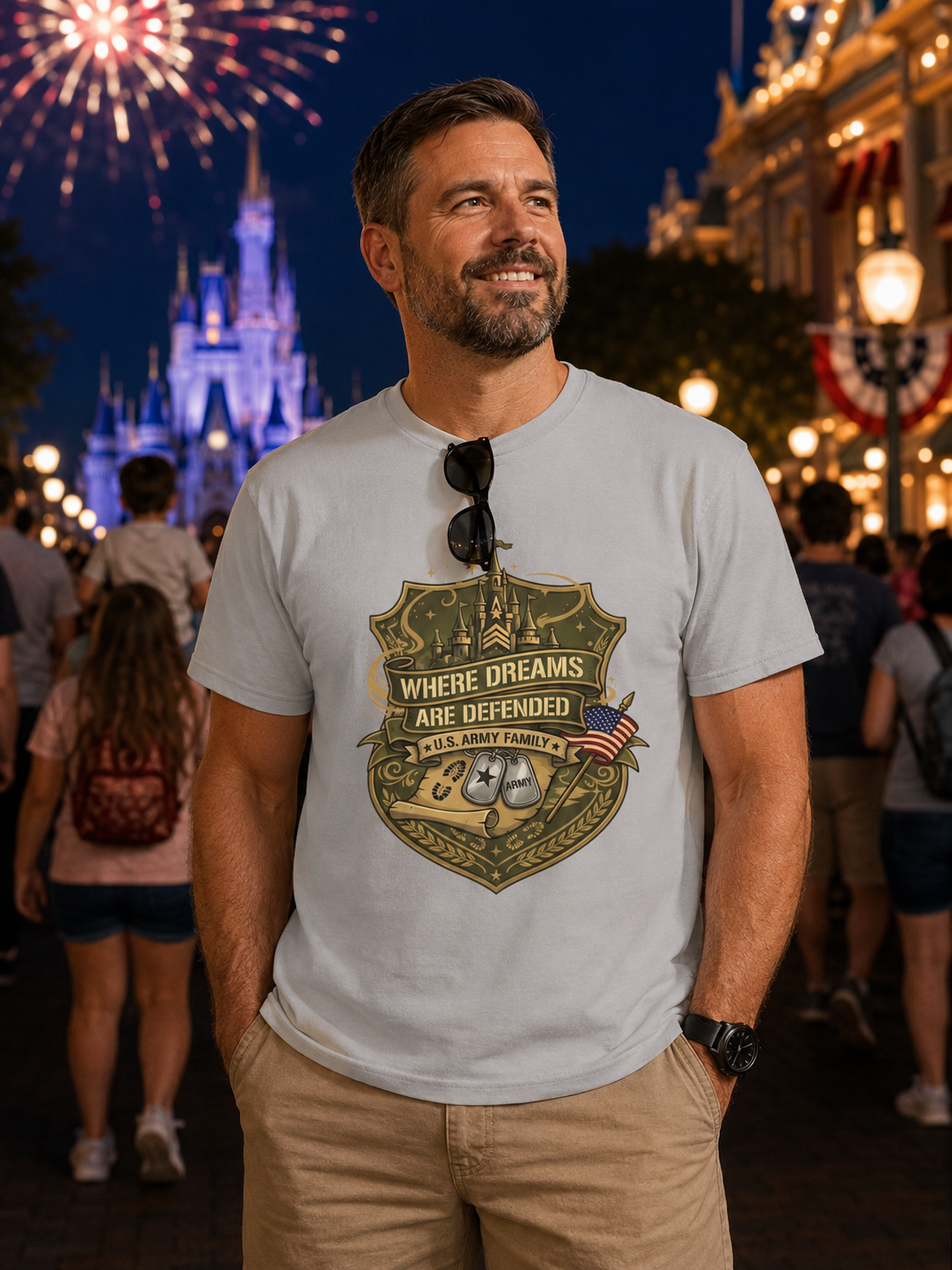 Where Dreams Are Defended Army Family Theme Park Shirt, Military Vacation Tee, Patriotic Gift