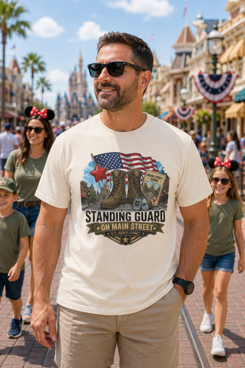 Standing Guard on Main Street Army Family Shirt