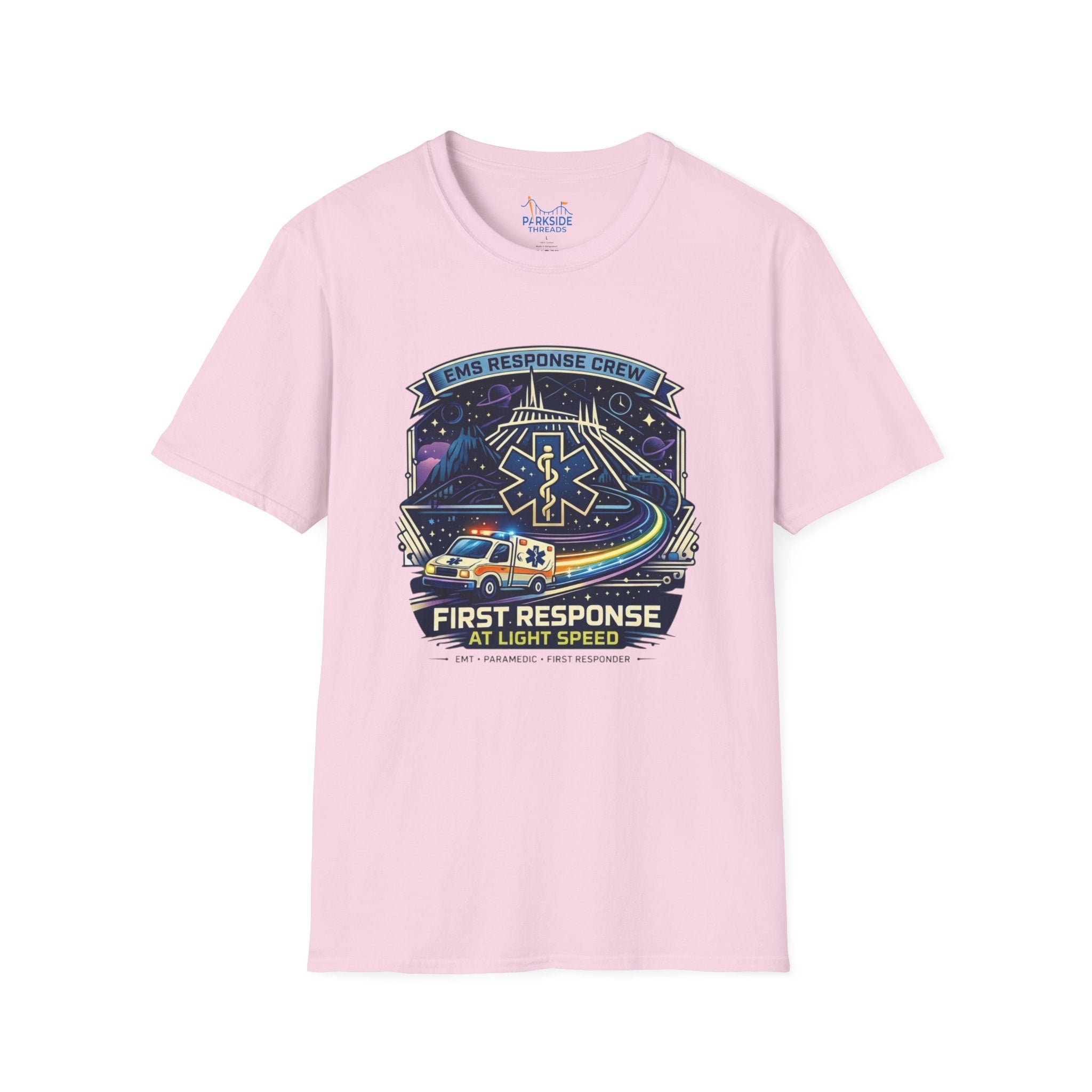 First Response At Light Speed EMS First Responder Sci-Fi Theme Park T-Shirt
