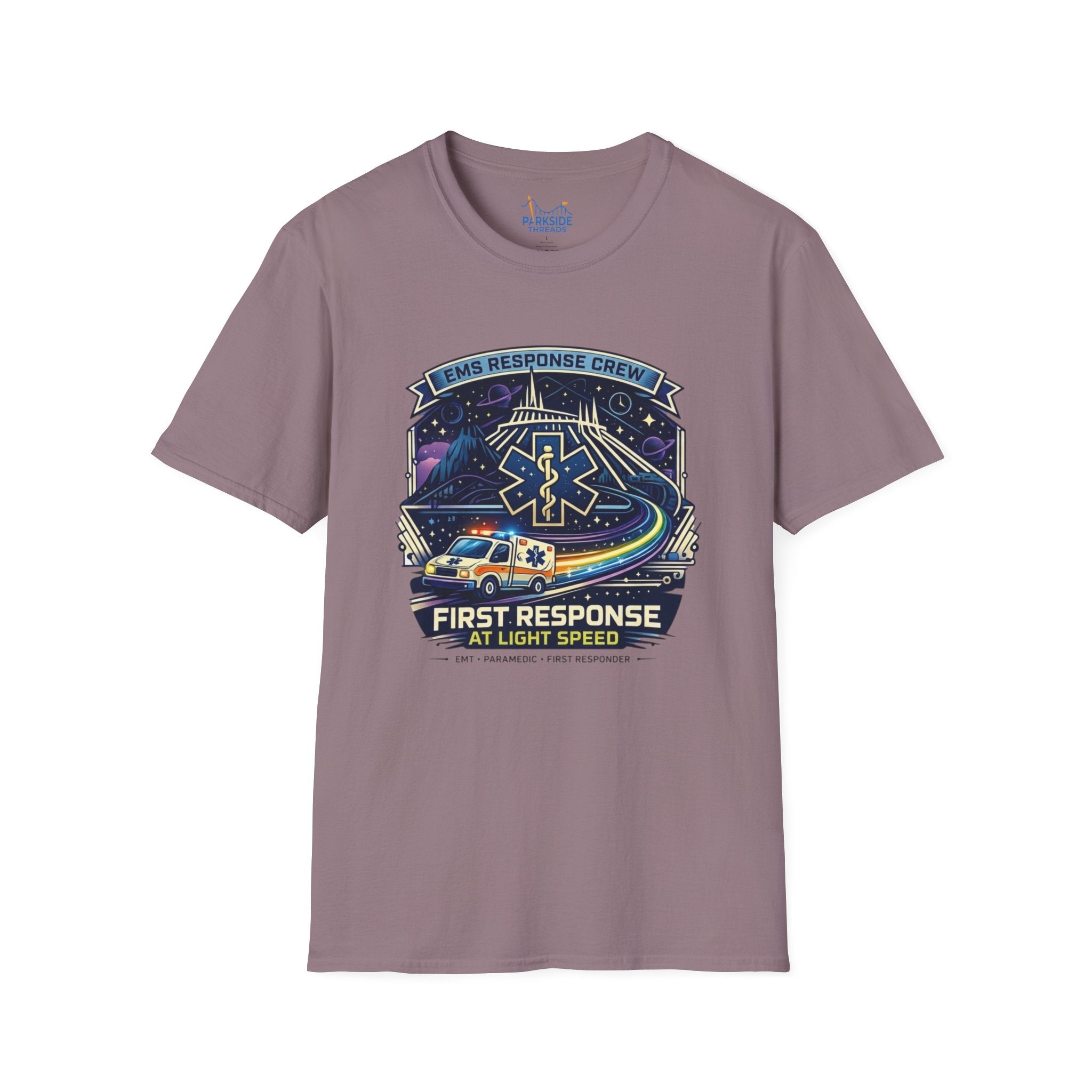 First Response At Light Speed EMS First Responder Sci-Fi Theme Park T-Shirt