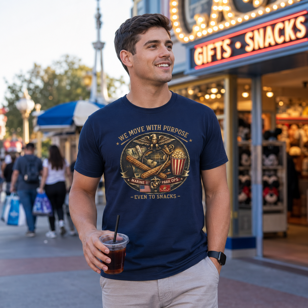 We Move With Purpose Marine Snack Shirt