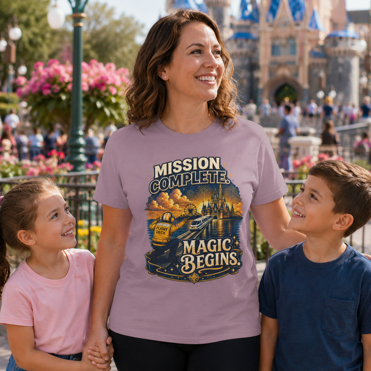 Mission Complete Navy Theme Park Shirt