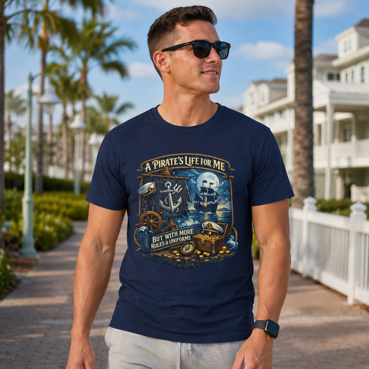 Pirate Life Navy Vacation Shirt