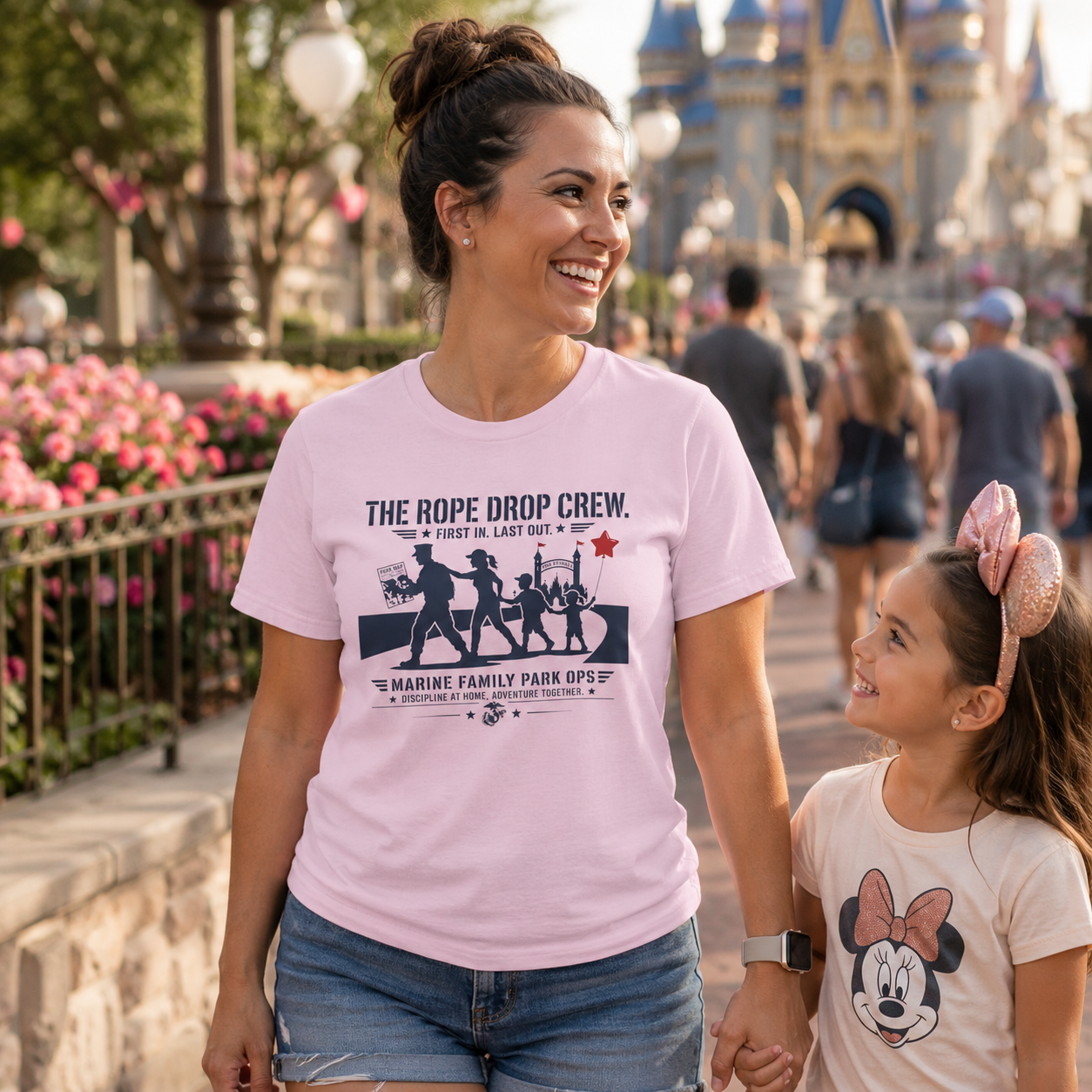 The Rope Drop Crew Marine Family Shirt