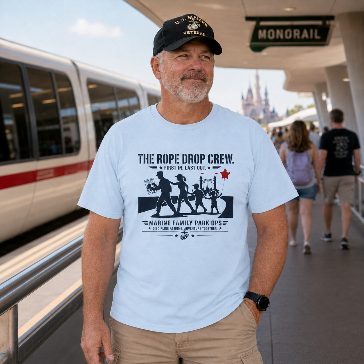 The Rope Drop Crew Marine Family Shirt