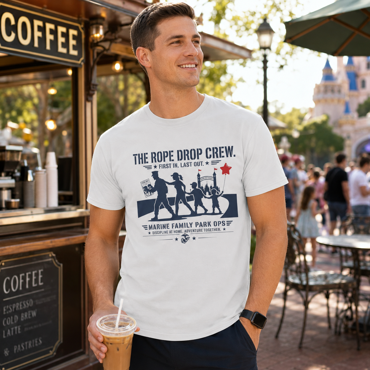 The Rope Drop Crew Marine Family Shirt