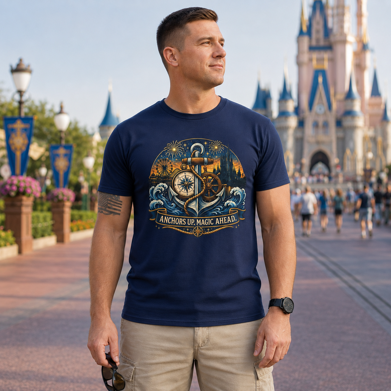 Anchors Up Magic Ahead Navy Shirt