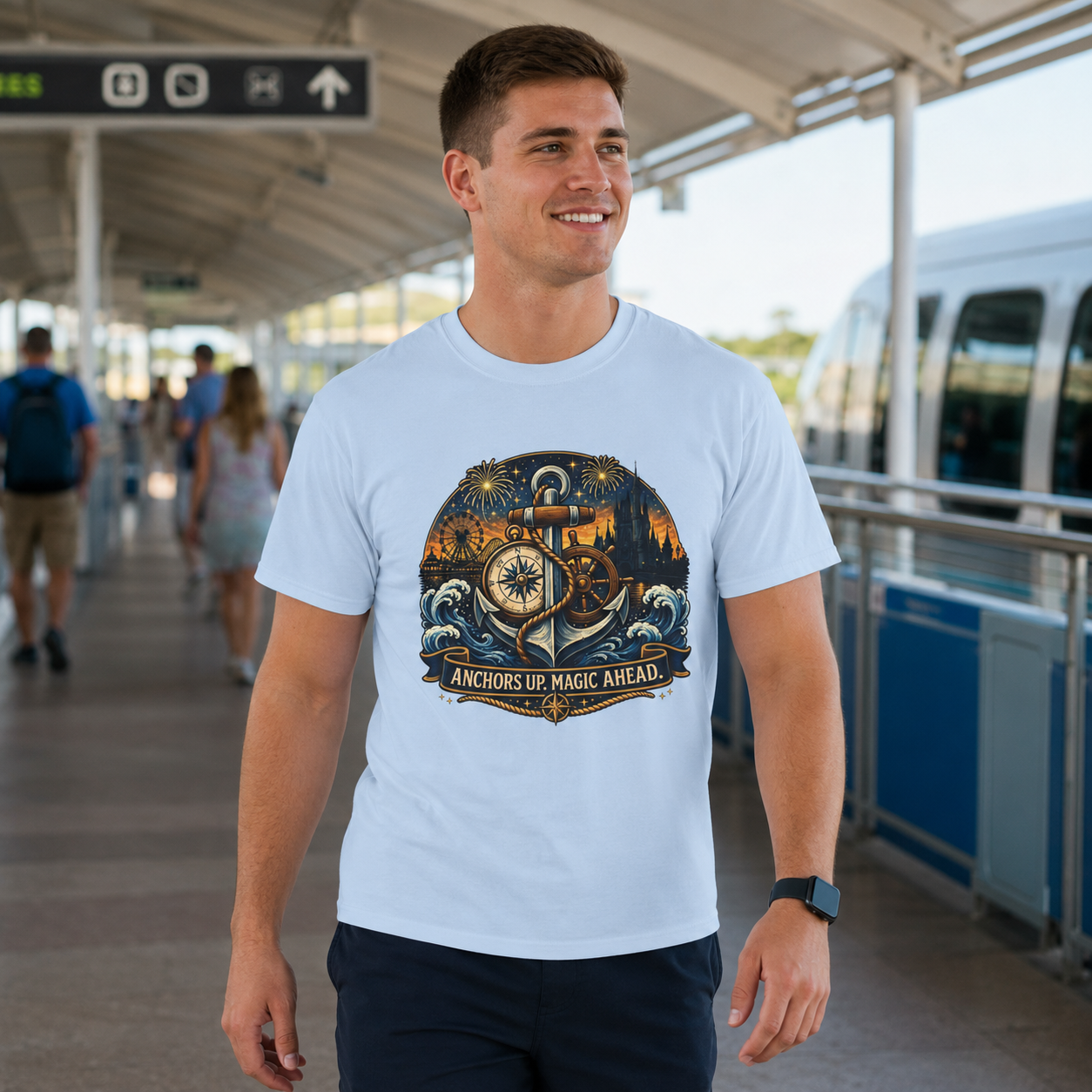 Anchors Up Magic Ahead Navy Shirt