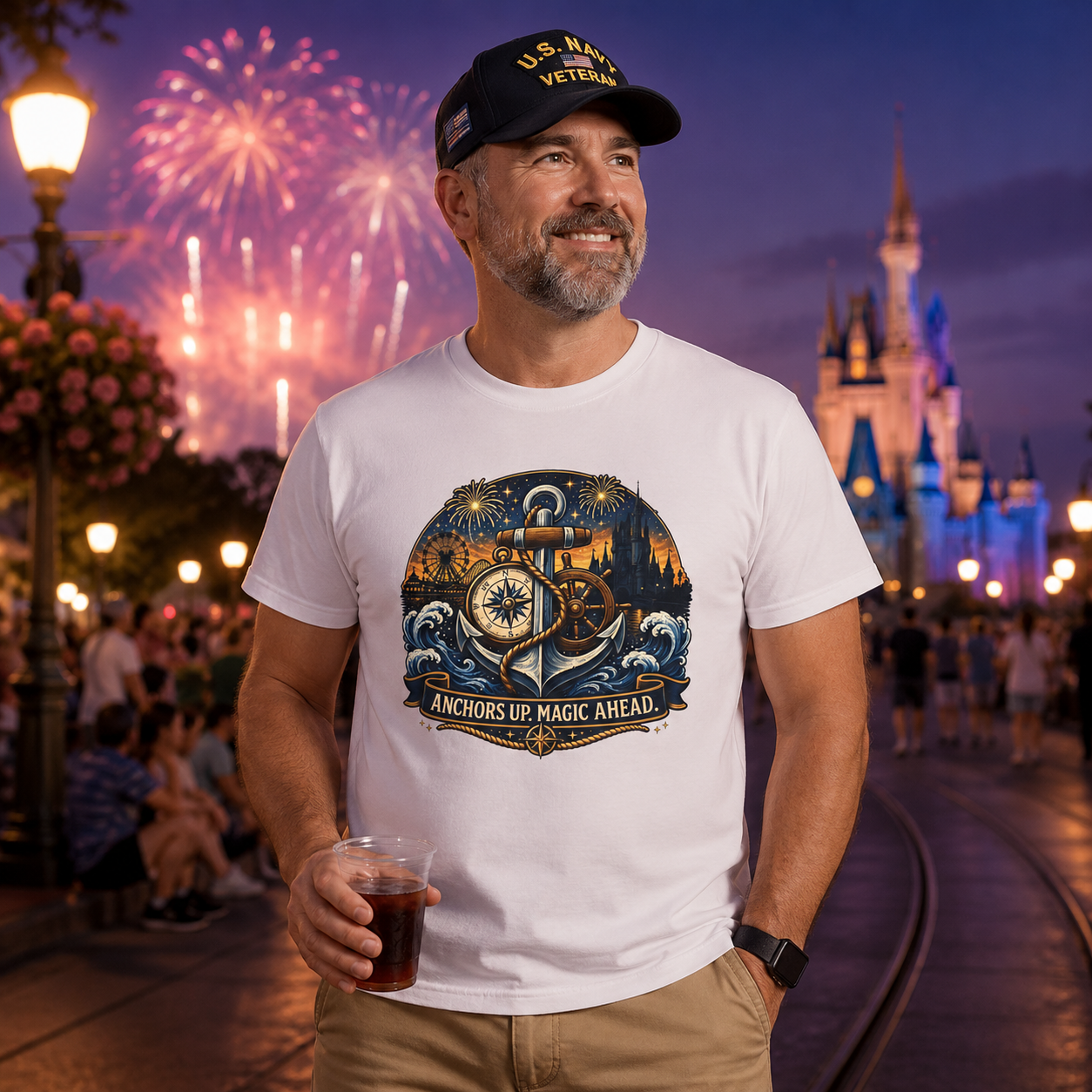Anchors Up Magic Ahead Navy Shirt