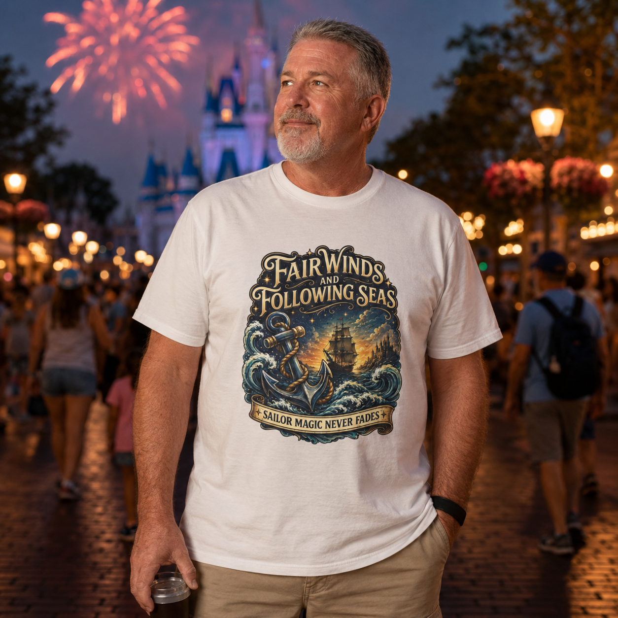 Fair Winds Navy Theme Park Shirt