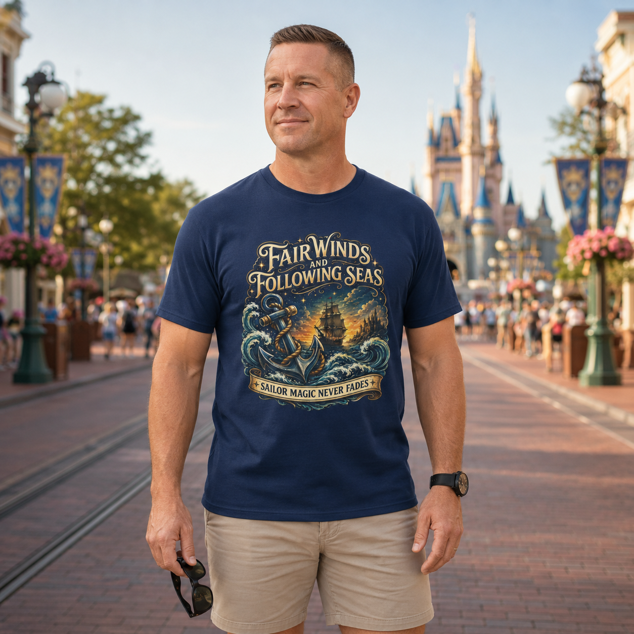 Fair Winds Navy Theme Park Shirt