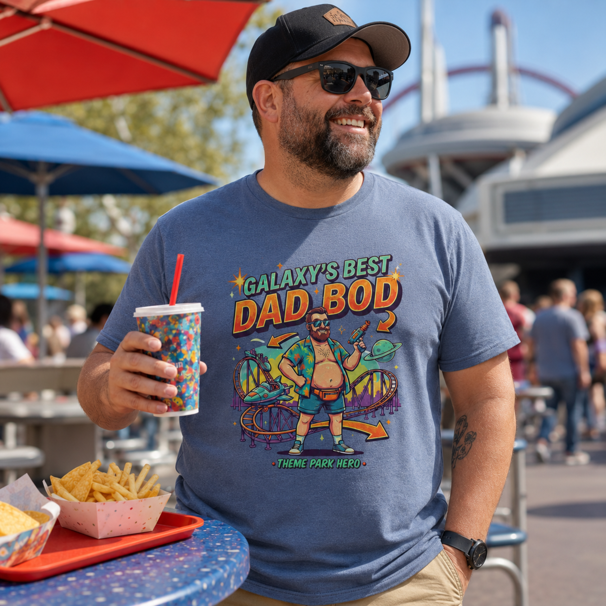 Galaxy’s Best Dad Bod Park Dad Shirt – Funny Theme Park Hero Tee