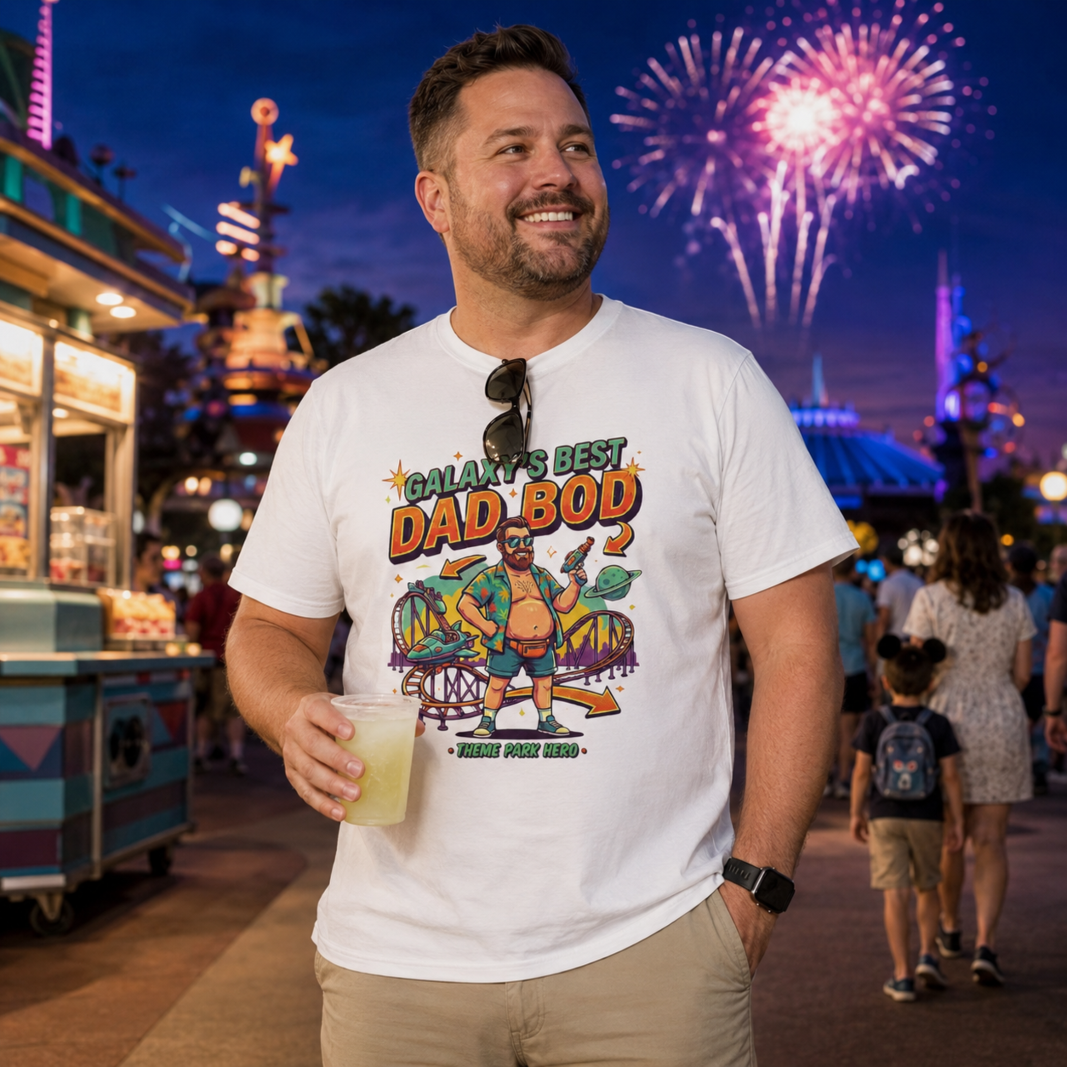 Galaxy’s Best Dad Bod Park Dad Shirt – Funny Theme Park Hero Tee