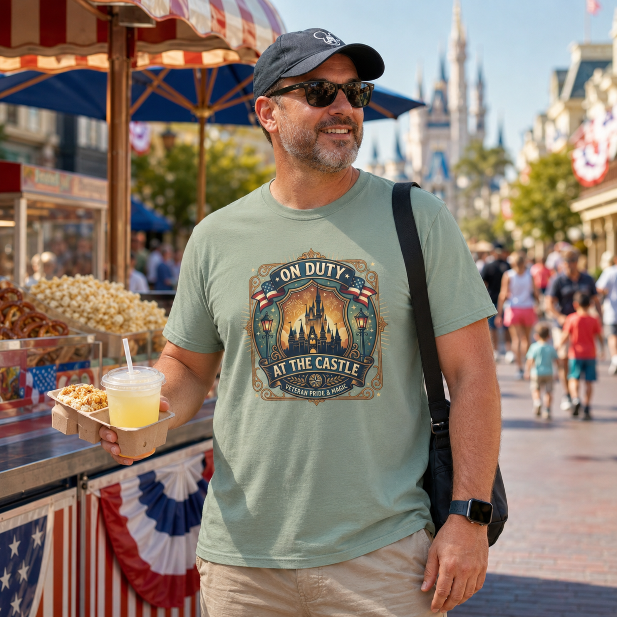On Duty at the Castle Veteran Military Vacation Tee