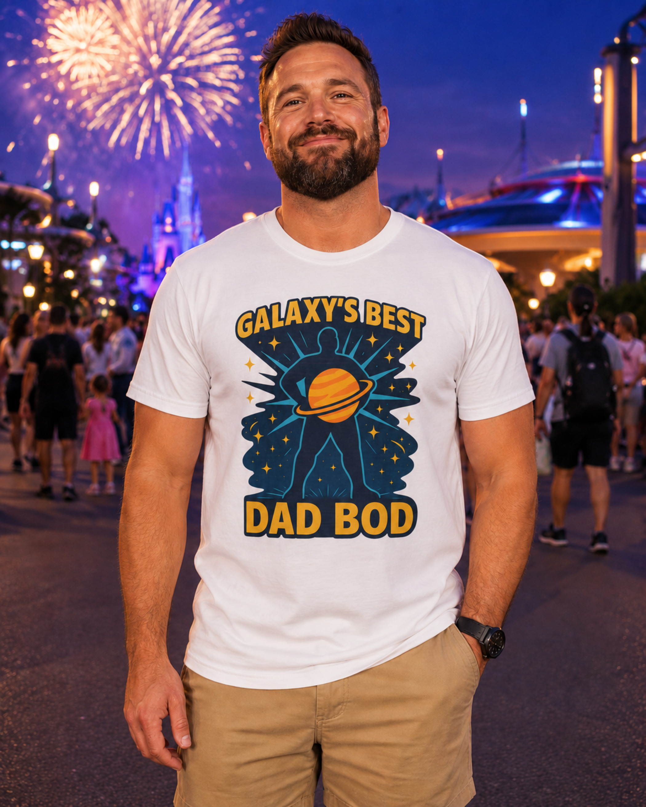 Galaxy’s Best Dad Bod Park Dad Shirt – Funny Theme Park Dad Tee