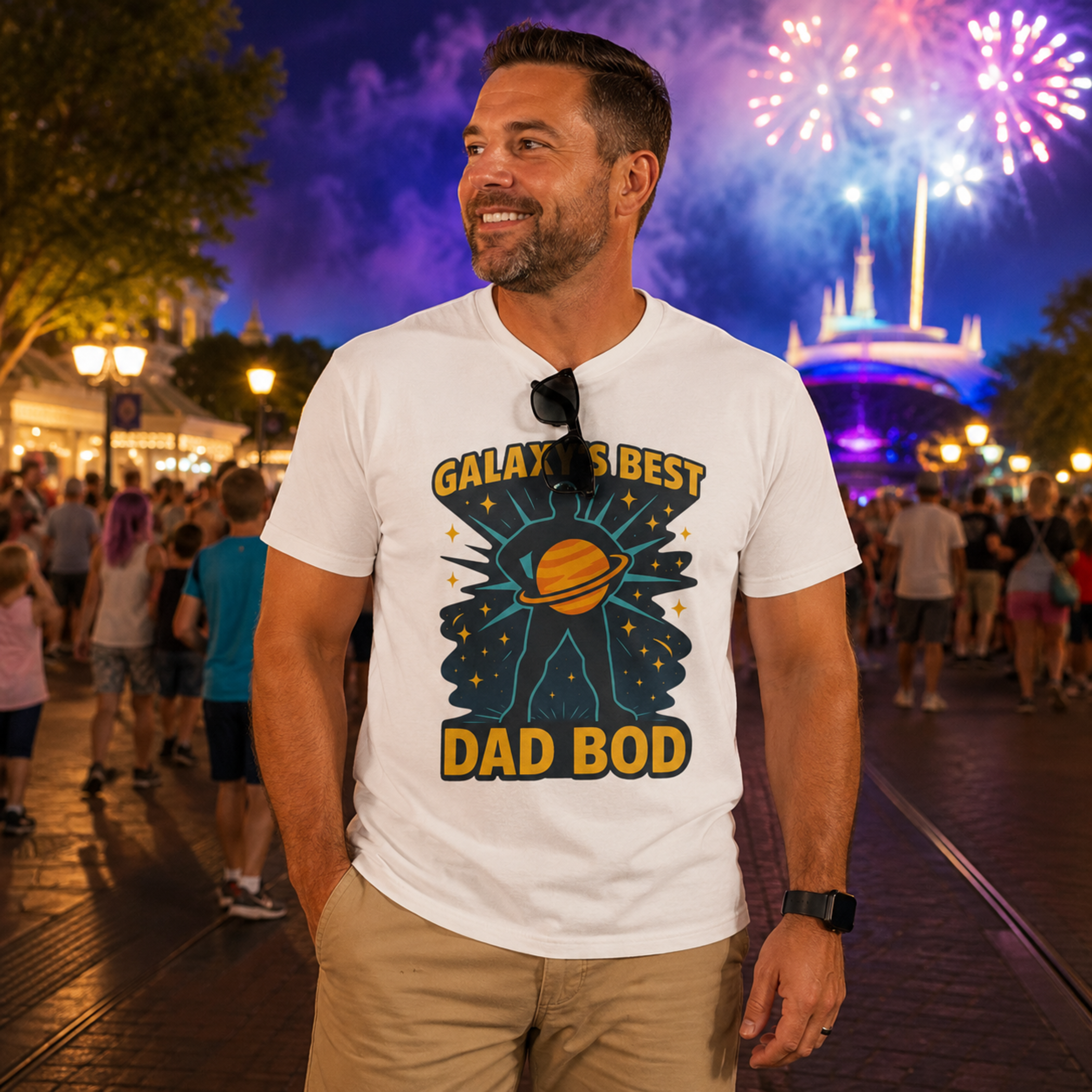 Galaxy’s Best Dad Bod Park Dad Shirt – Funny Theme Park Dad Tee