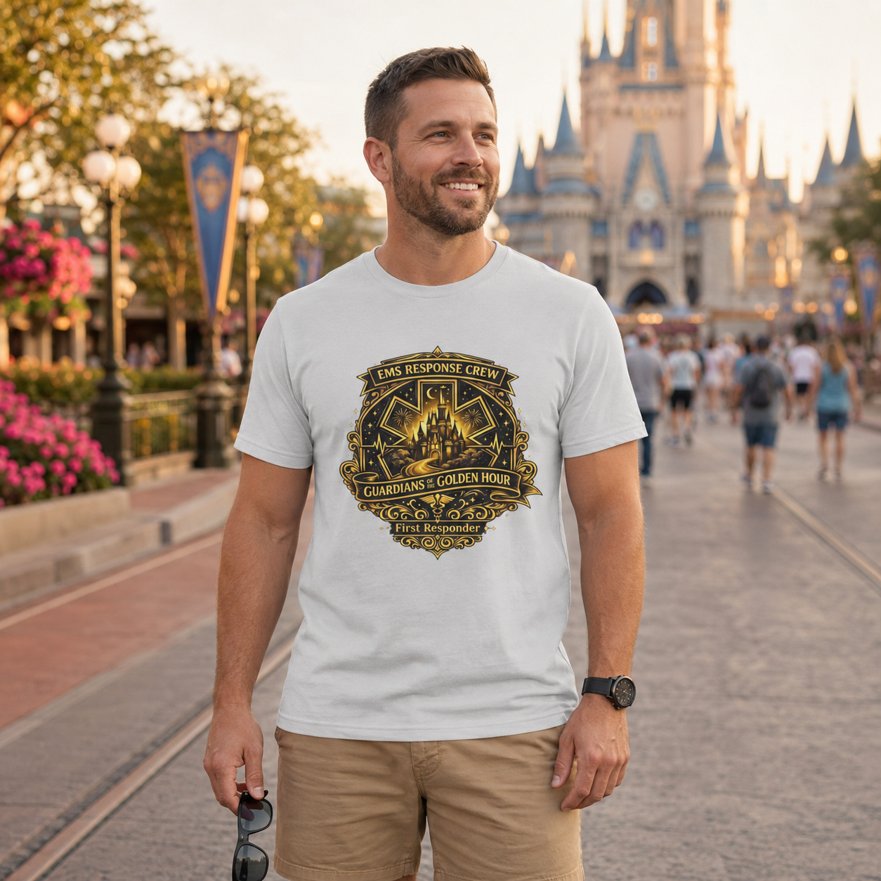 Guardians of the Golden Hour EMS First Responder Theme Park T-Shirt