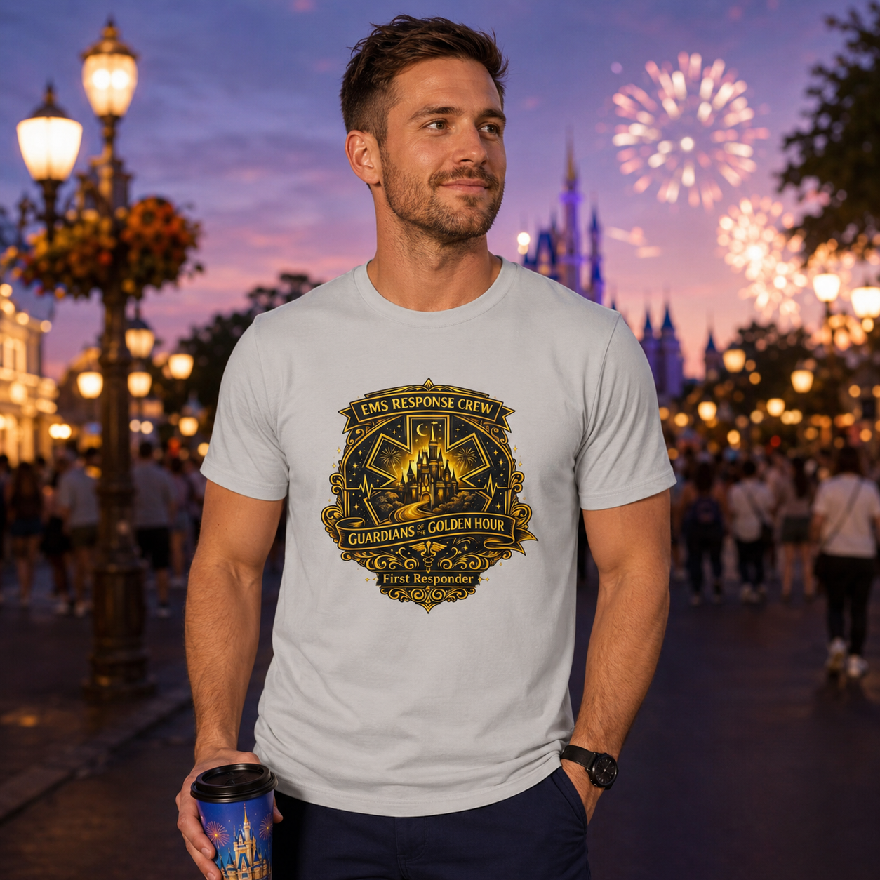 Guardians of the Golden Hour EMS First Responder Theme Park T-Shirt