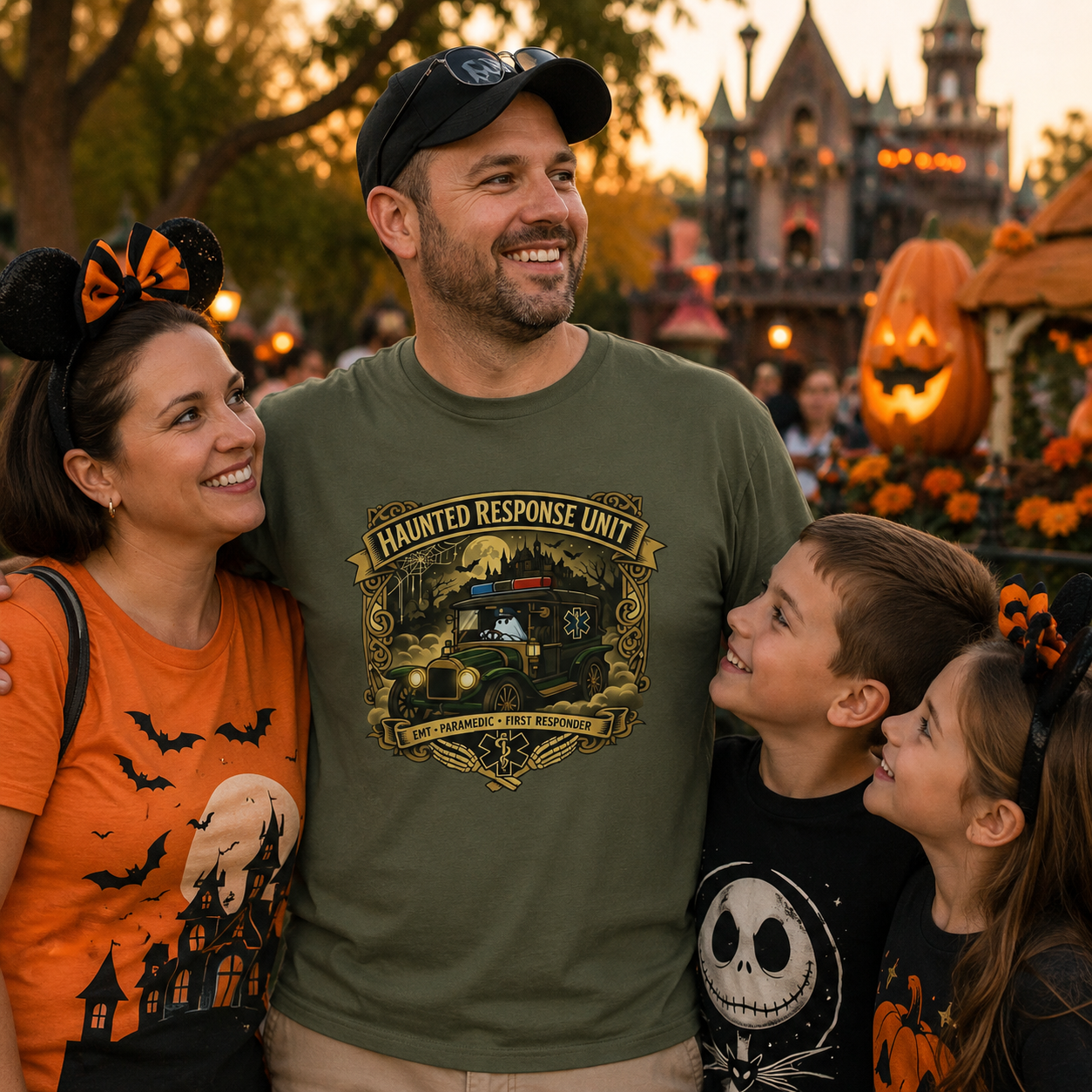 Haunted Response Unit EMS First Responder Spooky Theme Park T-Shirt