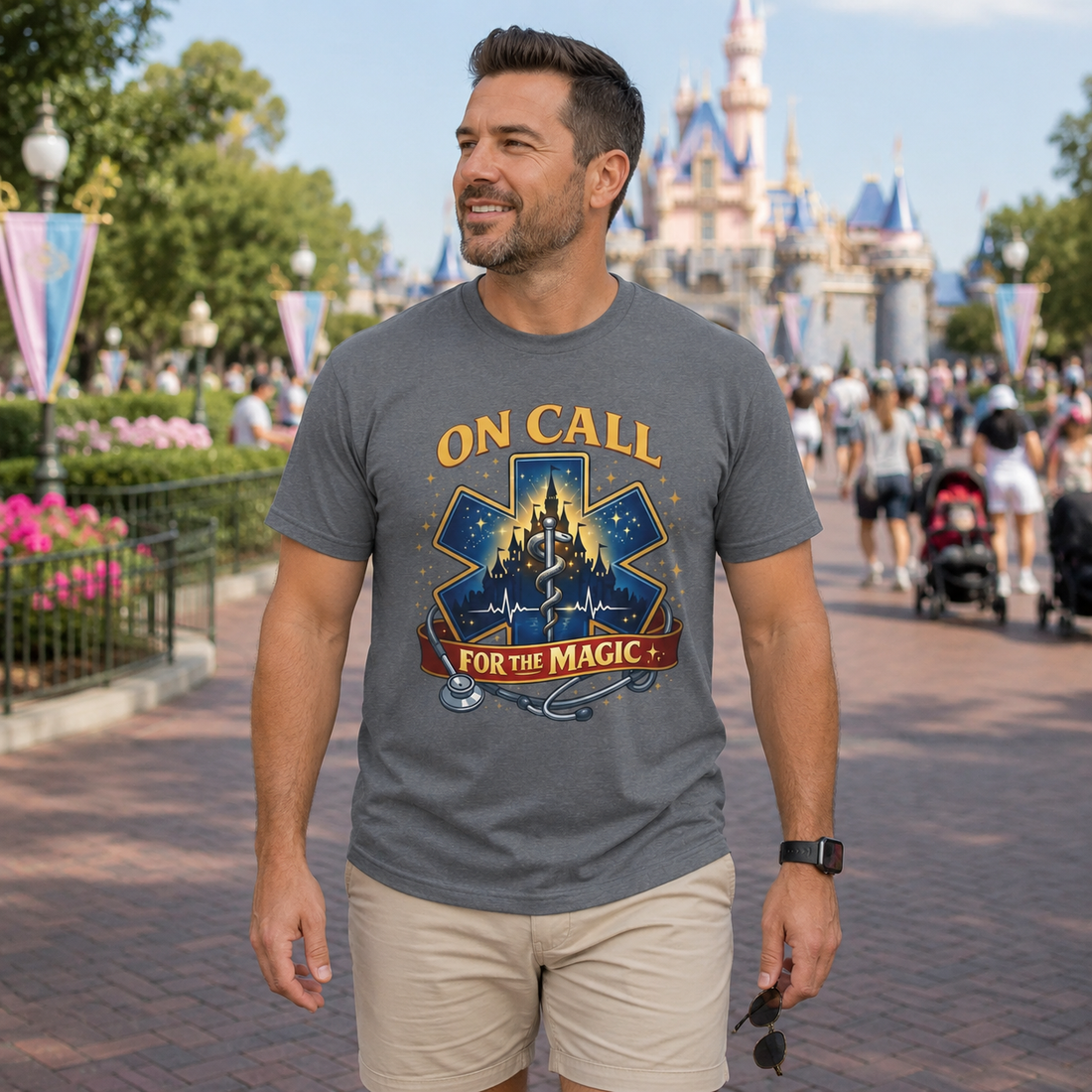 On Call For The Magic EMS First Responder Theme Park T-Shirt