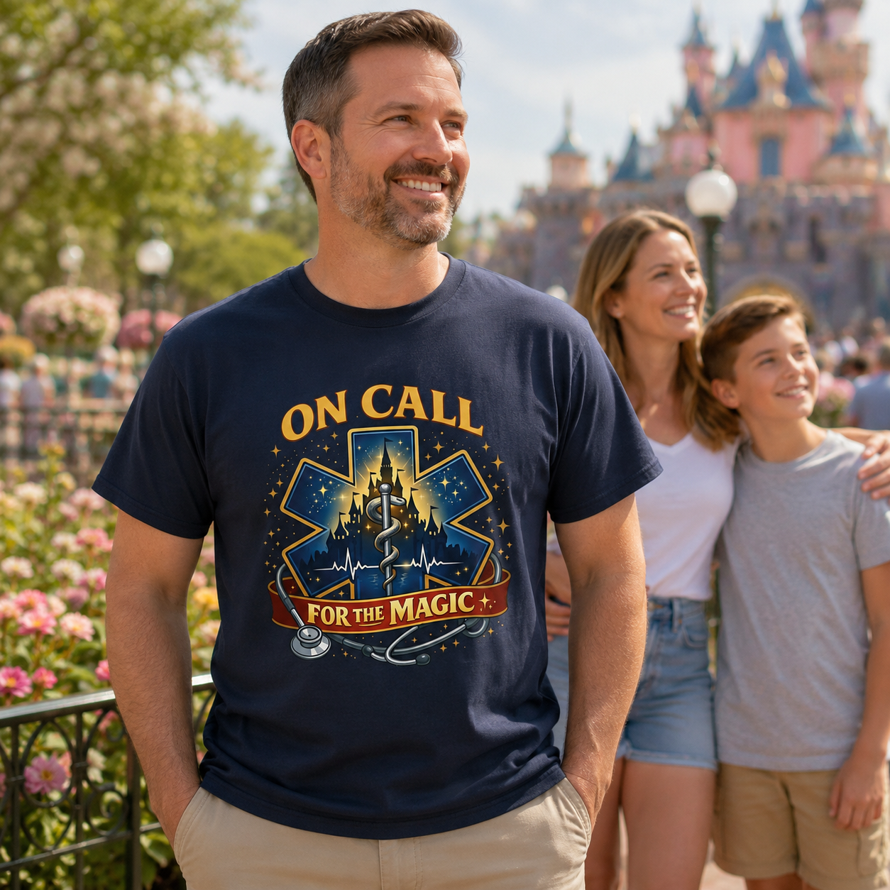 On Call For The Magic EMS First Responder Theme Park T-Shirt