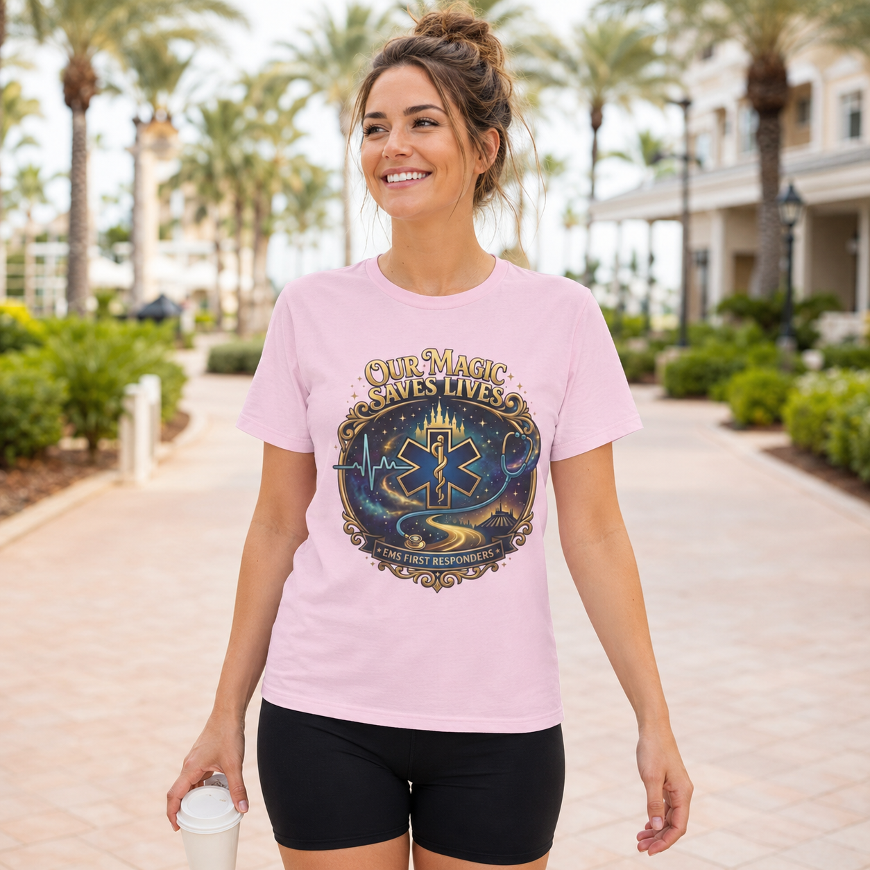 Our Magic Saves Lives EMS First Responder Theme Park T-Shirt