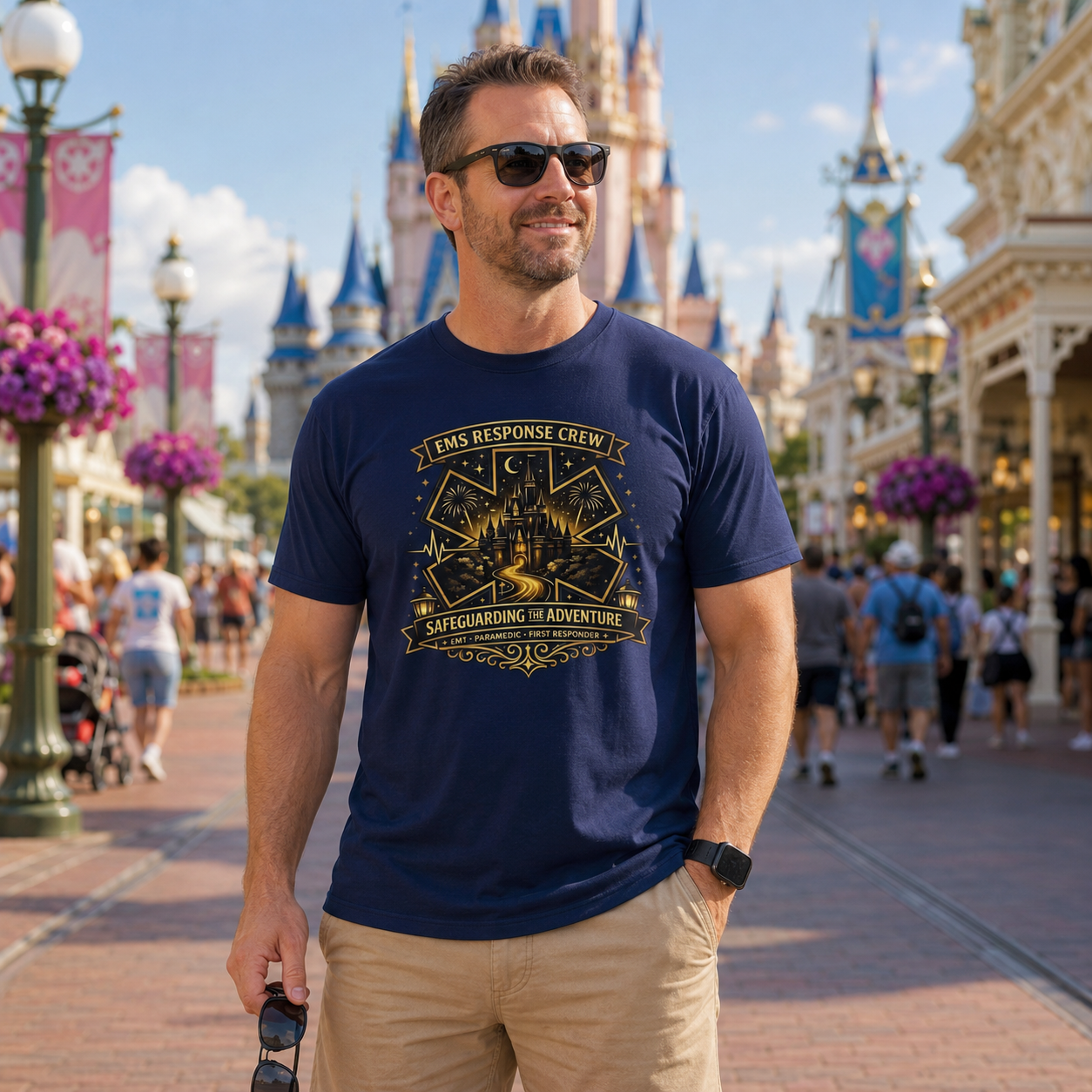 Safeguarding the Adventure EMS First Responder Theme Park T-Shirt