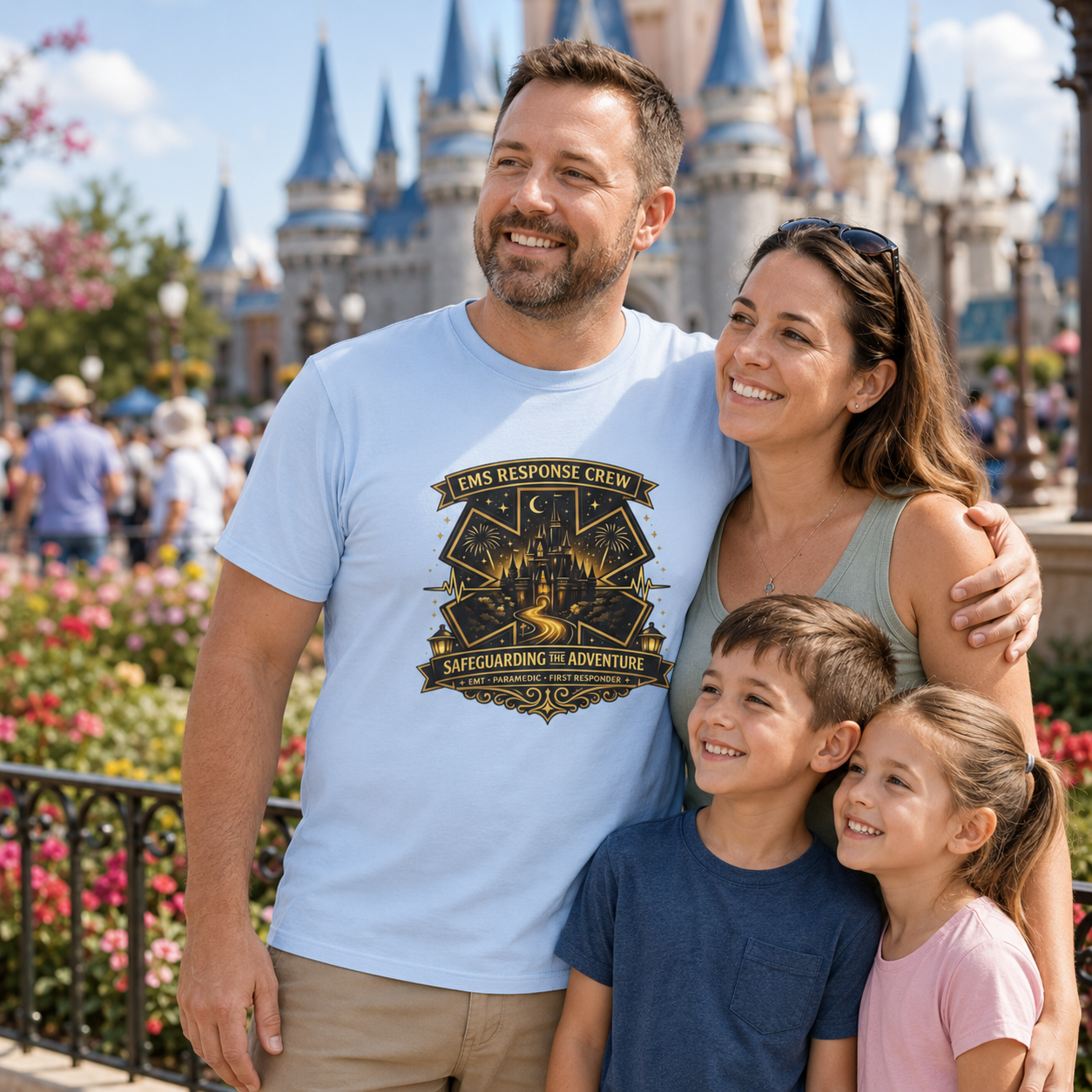 Safeguarding the Adventure EMS First Responder Theme Park T-Shirt