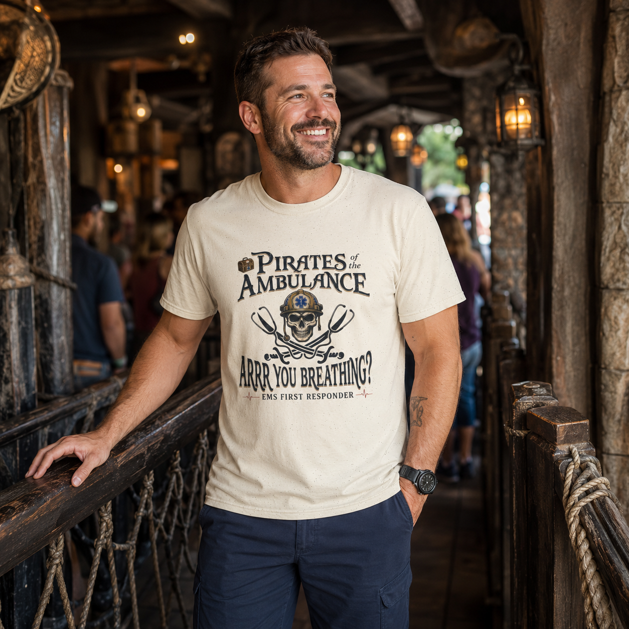 Pirates of the Ambulance EMS First Responder Pirate Medic T-Shirt